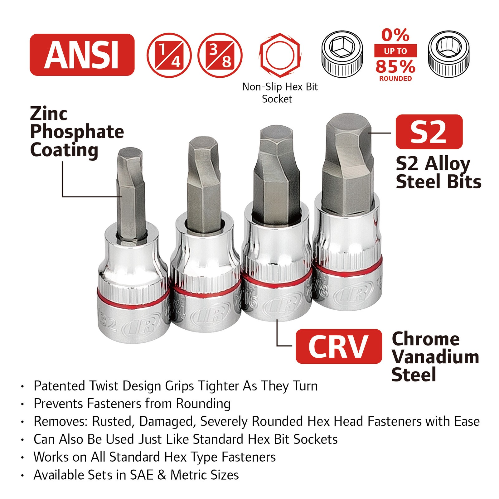 Ingersoll Rand 101 Piece Tech Solutions Master Non-Slip Socket and Bit Set –