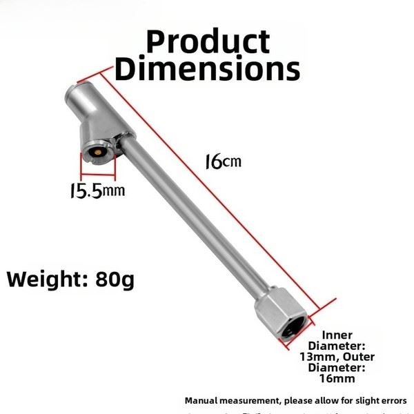 Dual Head Valve Extension for Car Bike Motorcycle Tires with Zinc Alloy Nozzle
