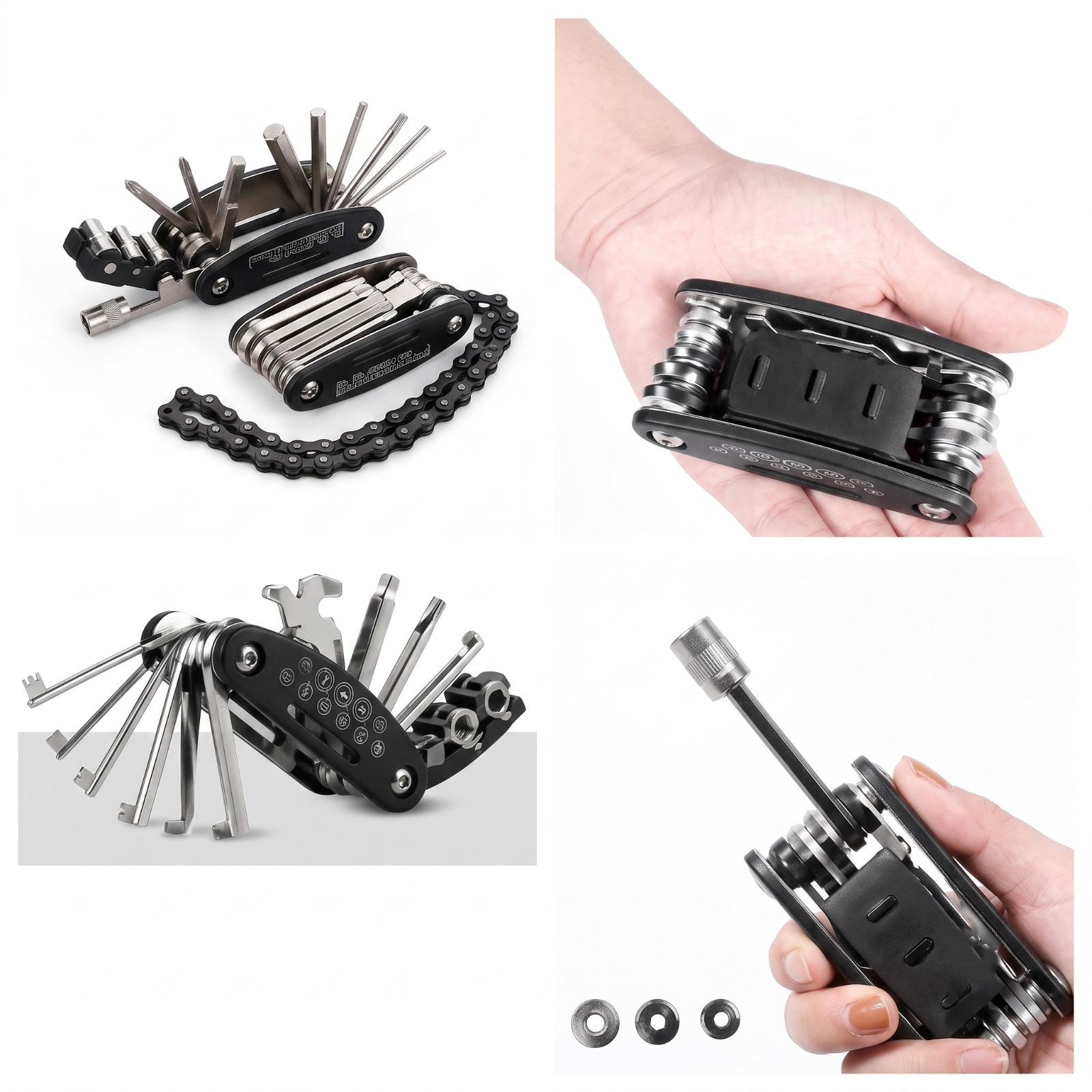 16-in-1 Socket Wrench Set, Non-Slip Rotating Head. Durable Stainless Steel for H