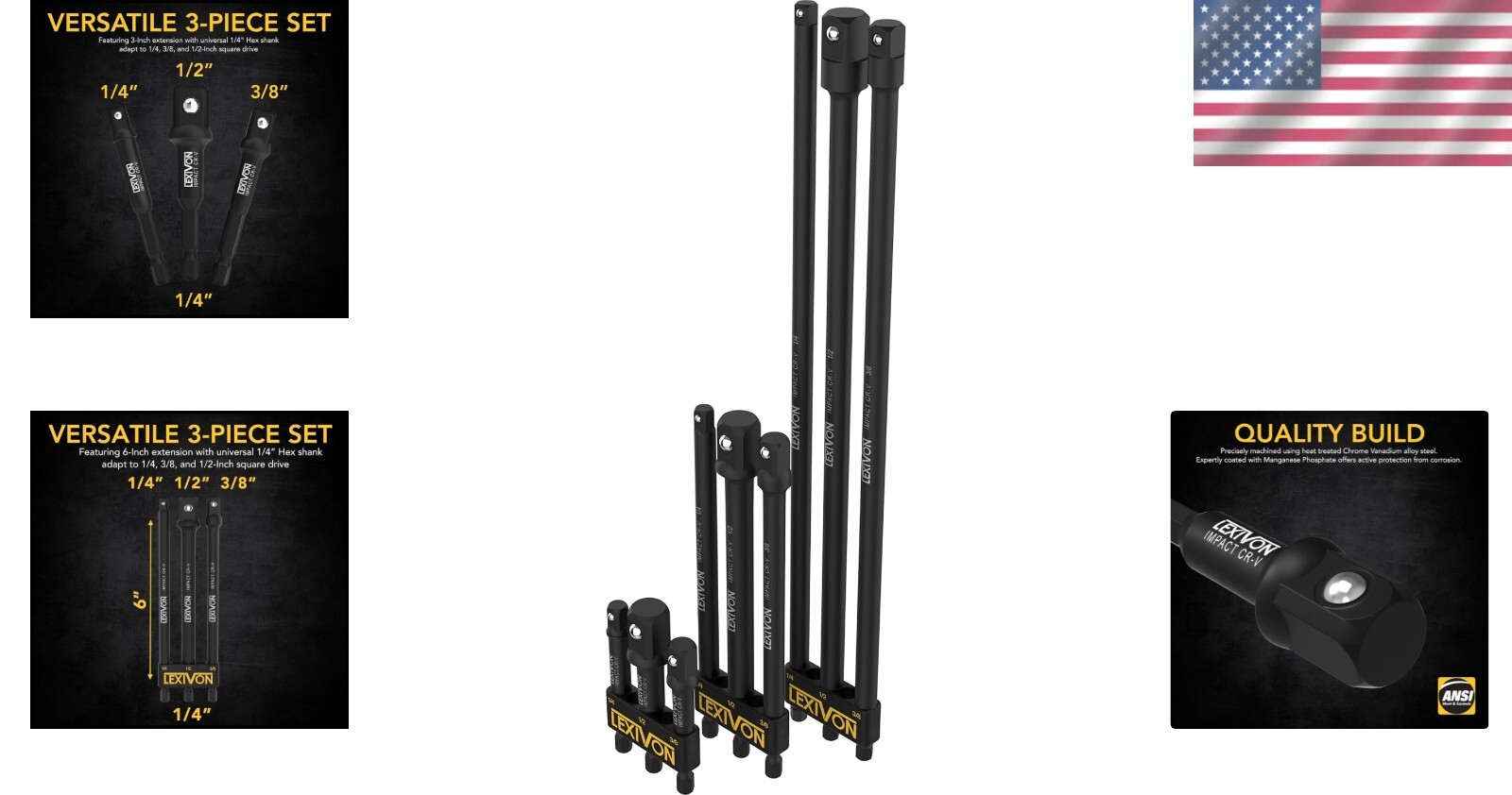 Versatile 9-Piece Chrome Vanadium Socket Adapter Set – All Drive Sizes Included