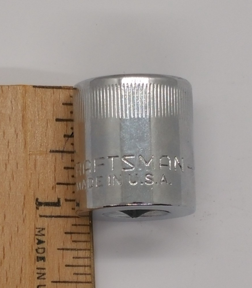 Craftsman 3/8″ Drive 17M/M 12 Pt Shallow Socket Metric Top Knurl V 44307 USA NOS