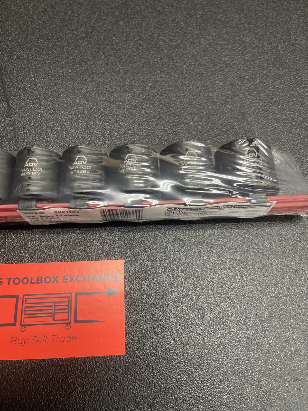 Matco Tools SBP126V 12-Pc 3/8″ Drive SAE 6-Point ADV Impact Socket Set 5/16″-1″