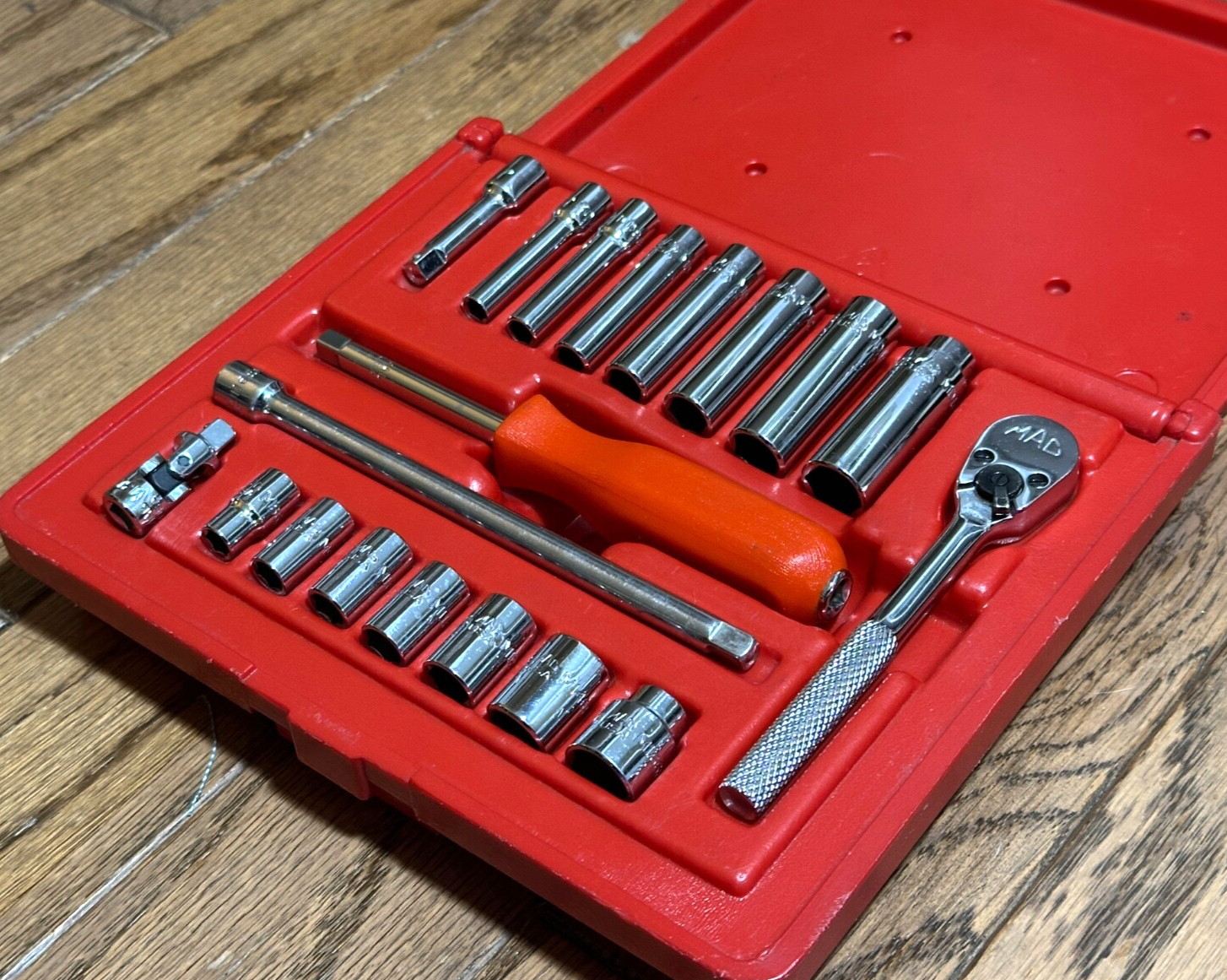 🇺🇸 MAC Tools 1/4″ Ratchet Socket Set General Service Extension Swivel Lot Box