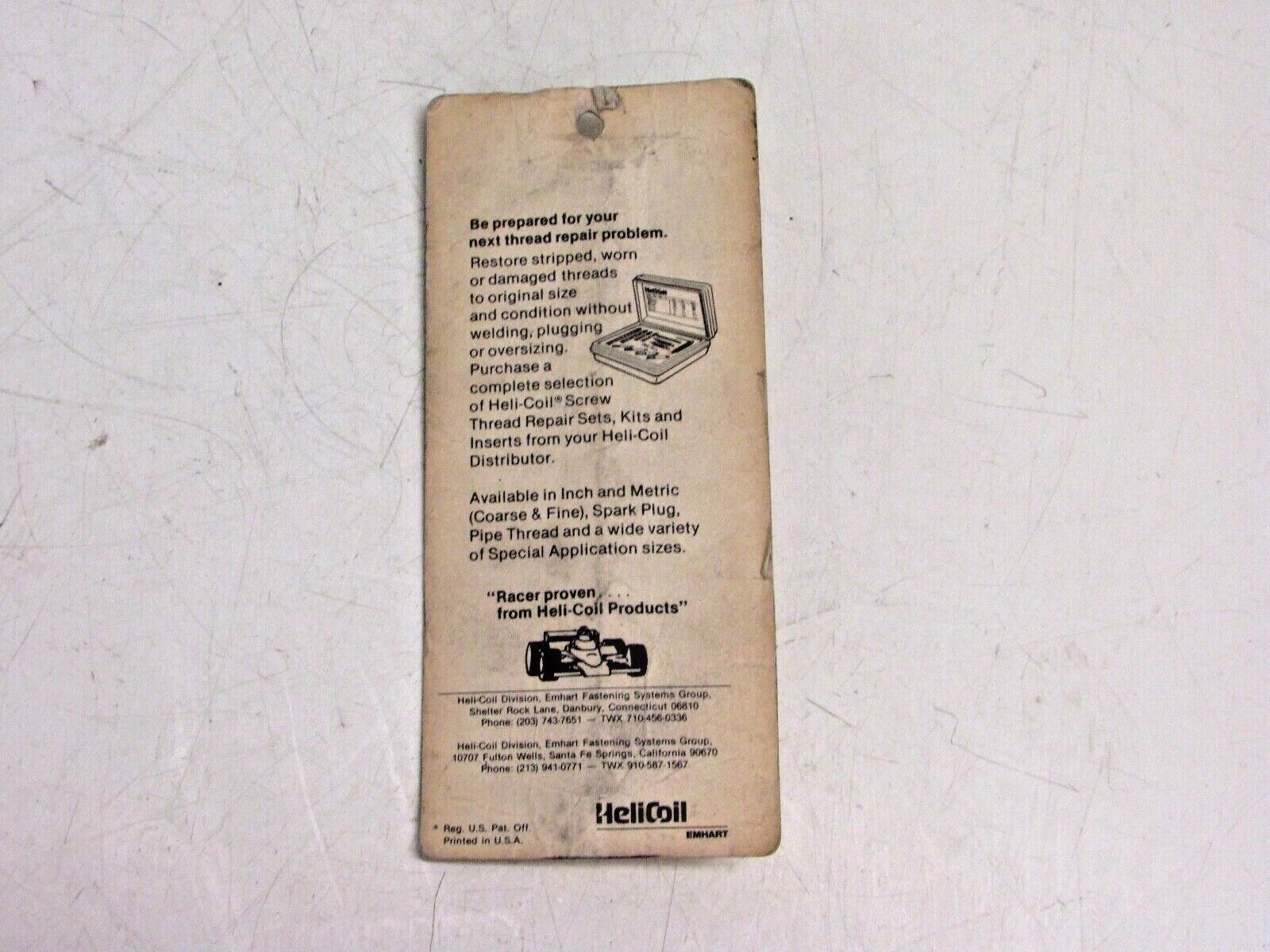 NEW! HeliCoil No. R1084-10 THREAD REPAIR INSERTS, SIZE M10 X 1.5 15.0mm LENGTH