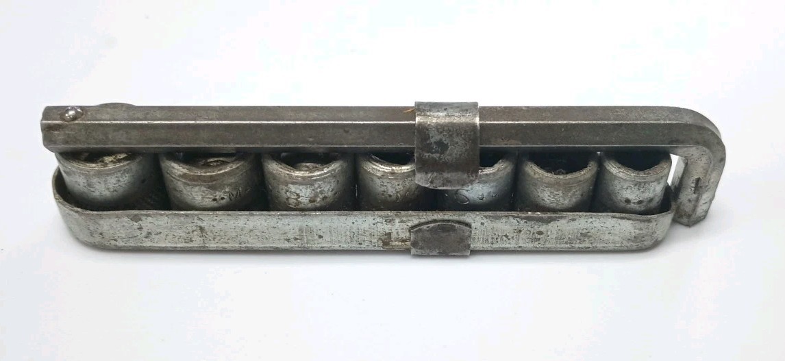 Vintage Westline HR 2911 8 Pc Socket Set Tool with Case and Handle 1/4″ To 7/16″