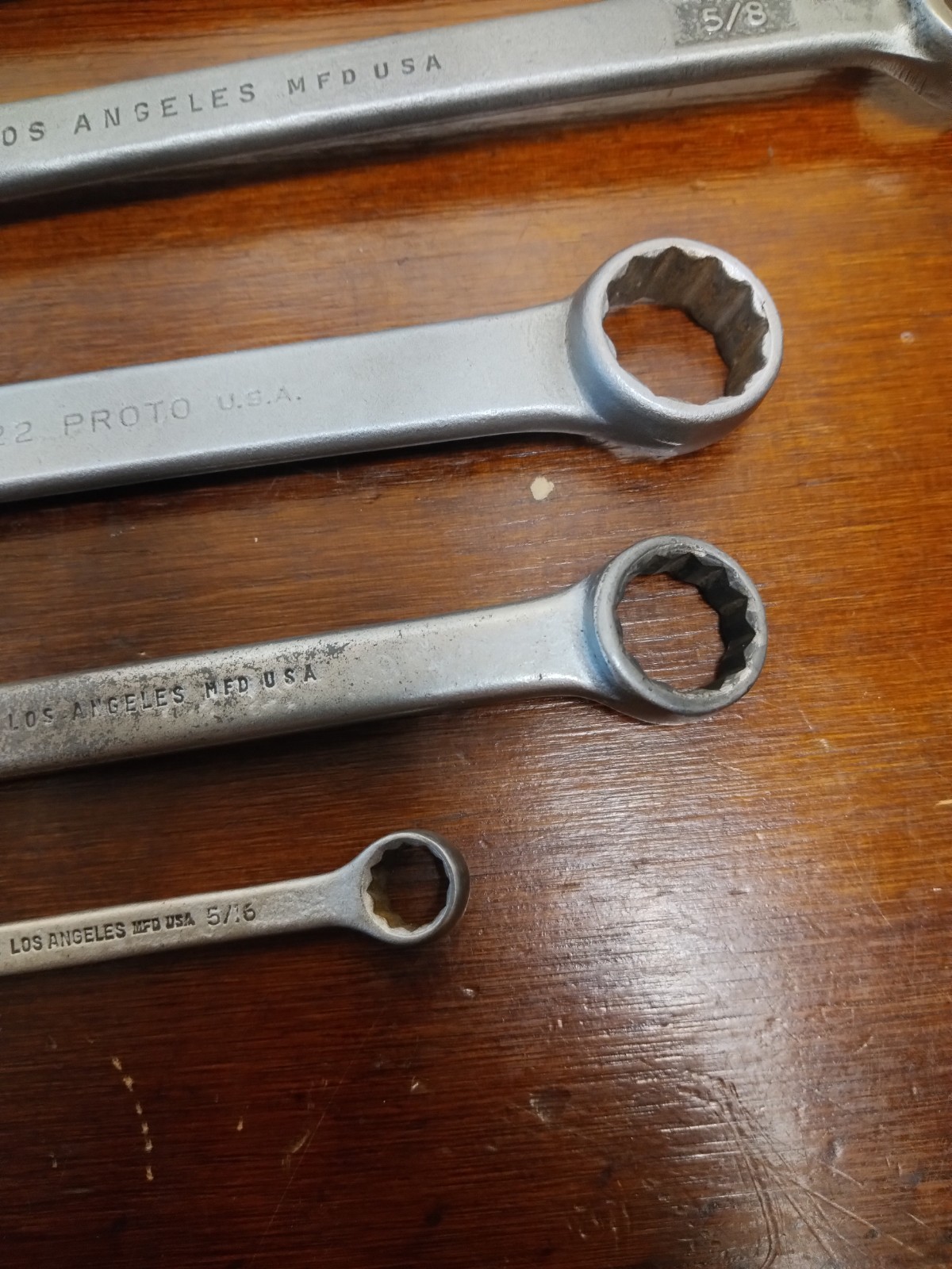 SAE Vintage Proto Los Angeles Open End And Box End Wrench, Mixed Lot of 5 USA