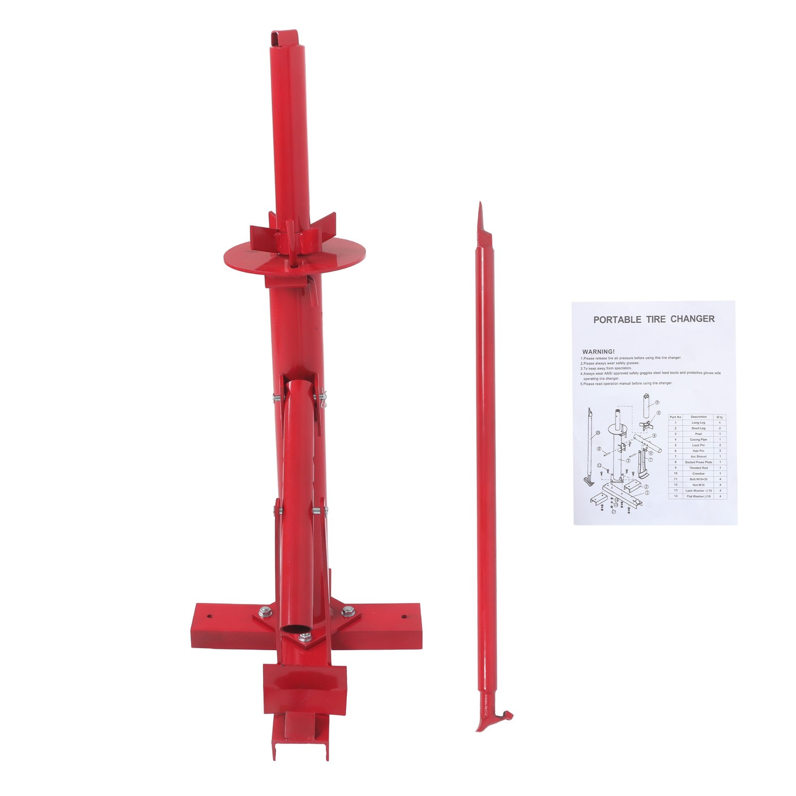 For 8″ to 16″ Portable Hand Tool Tire Bead Breaker Manual Tire Changer