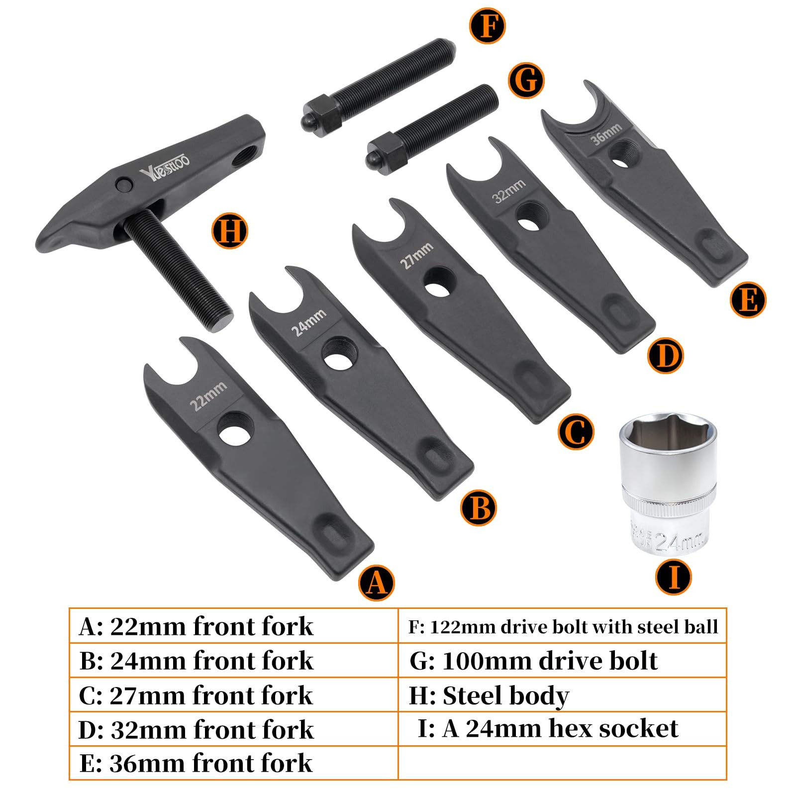 Yuesstloo 9 PCS Ball Joint Separator Tool Kit 22mm 24mm 27mm 32mm 36mm 9PCS