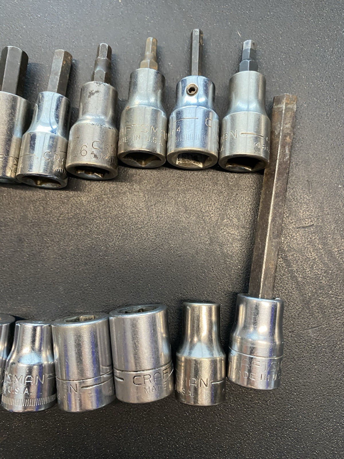 Craftsman 3/8″ 1/4” Hex/allen/ Flat/ Phillips Bit Set Mixed Lot 44 Pieces USA
