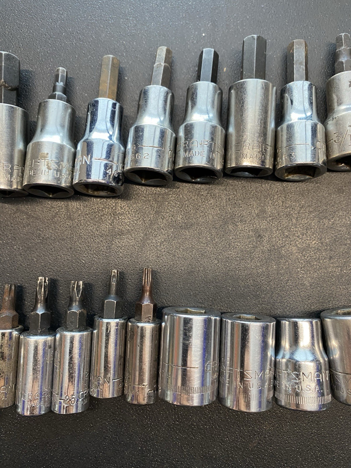 Craftsman 3/8″ 1/4” Hex/allen/ Flat/ Phillips Bit Set Mixed Lot 44 Pieces USA