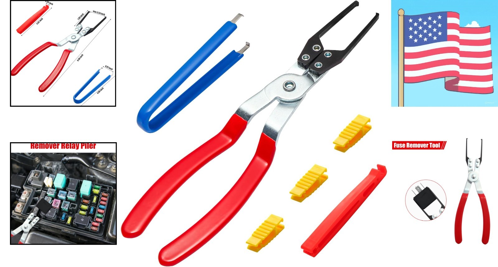Relay Puller Pliers and Relay Fuse Remover Tools, 6 Pack, Automobile Fuse Pul…