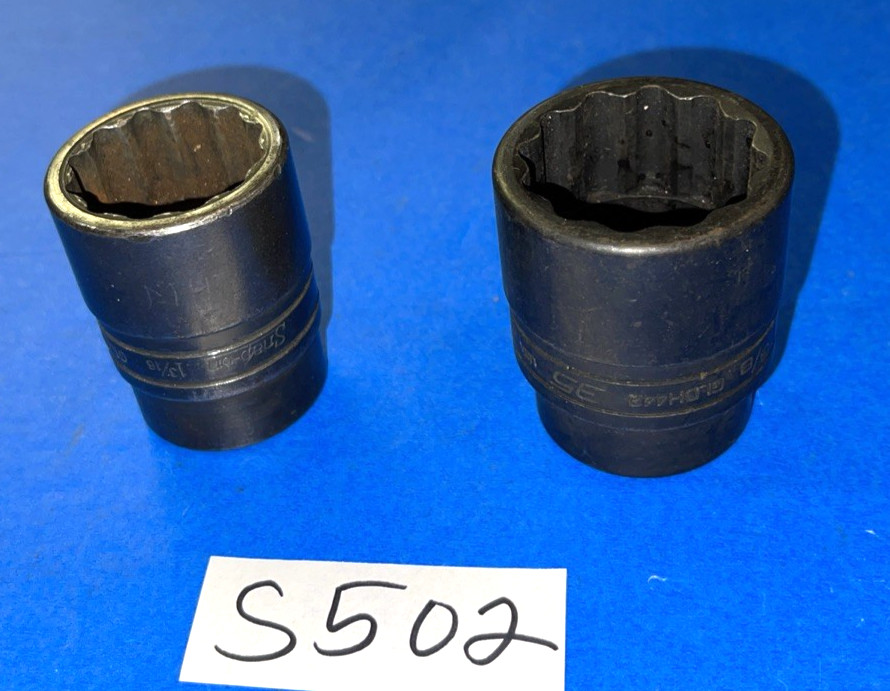 SNAP-ON TOOLS 2 PIECE 3/4 DRIVE SOCKETS 1-3/16 (30MM), 1-3/8 (35MM)