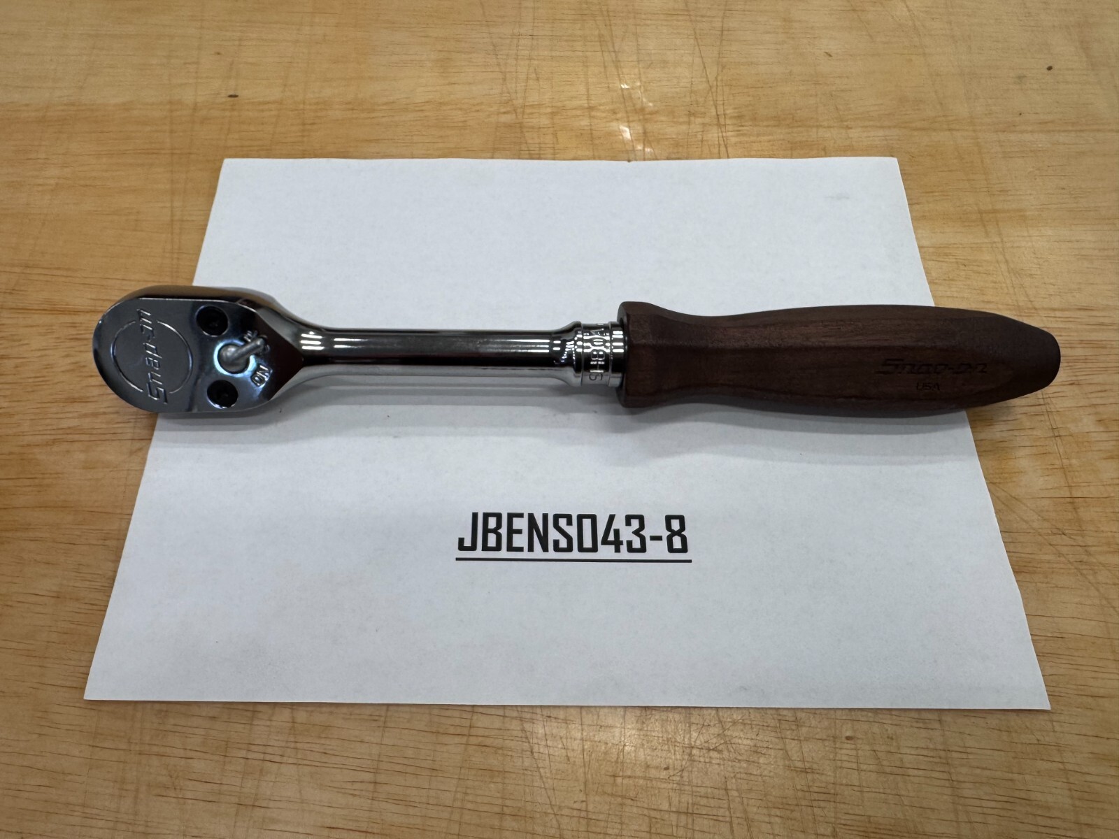 Snap-on Tools NEW ULTRA RARE WOOD 1/2″ Drive Wood Grip Fixed Head Ratchet SH80A