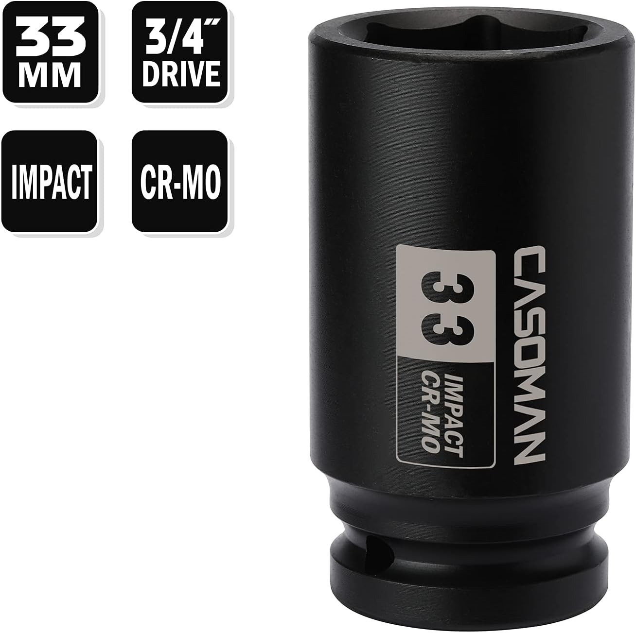 33mm 6-Point Impact Socket – 3/4″ Drive with Corrosion Resistance