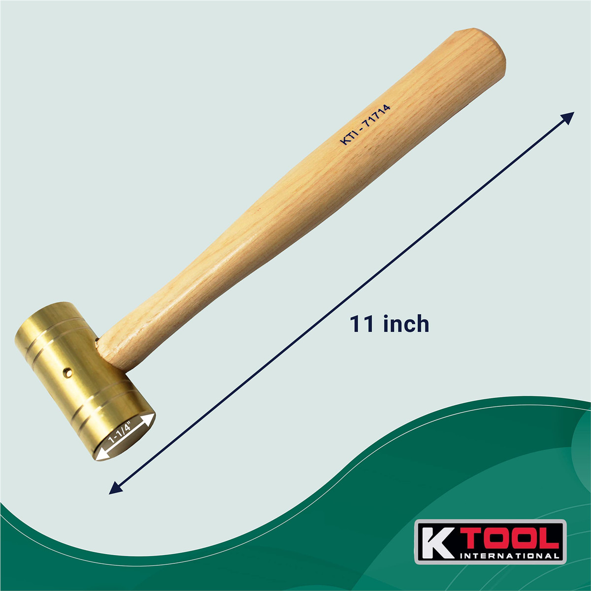 K-Tool 71733 32 oz. Brass Hammers w/ Hickory Handles, 1-1/2″ Head Diameter