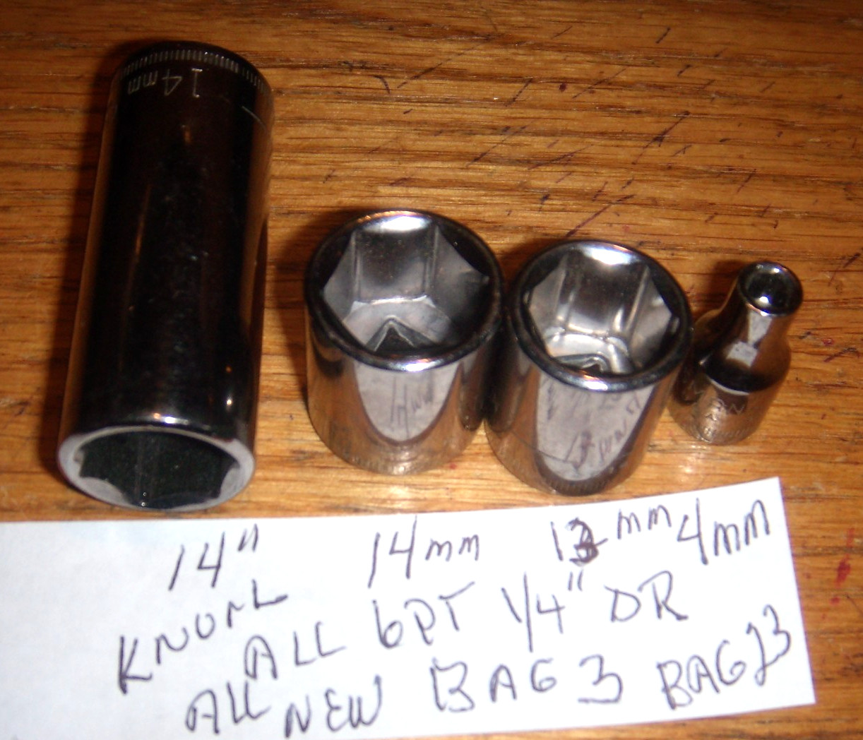 4 VTG CRAFTSMAN 1/4″ DR NEW 6 PT. ALL INVERTED-G1- SOCKET USA FREE SHIP