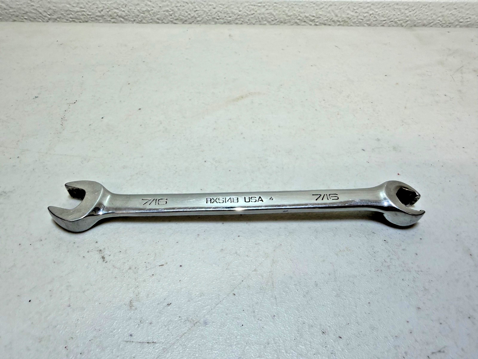 Snap On RXS14B SAE 7/16 Open End / Flare Nut Wrench Used Free Shipping