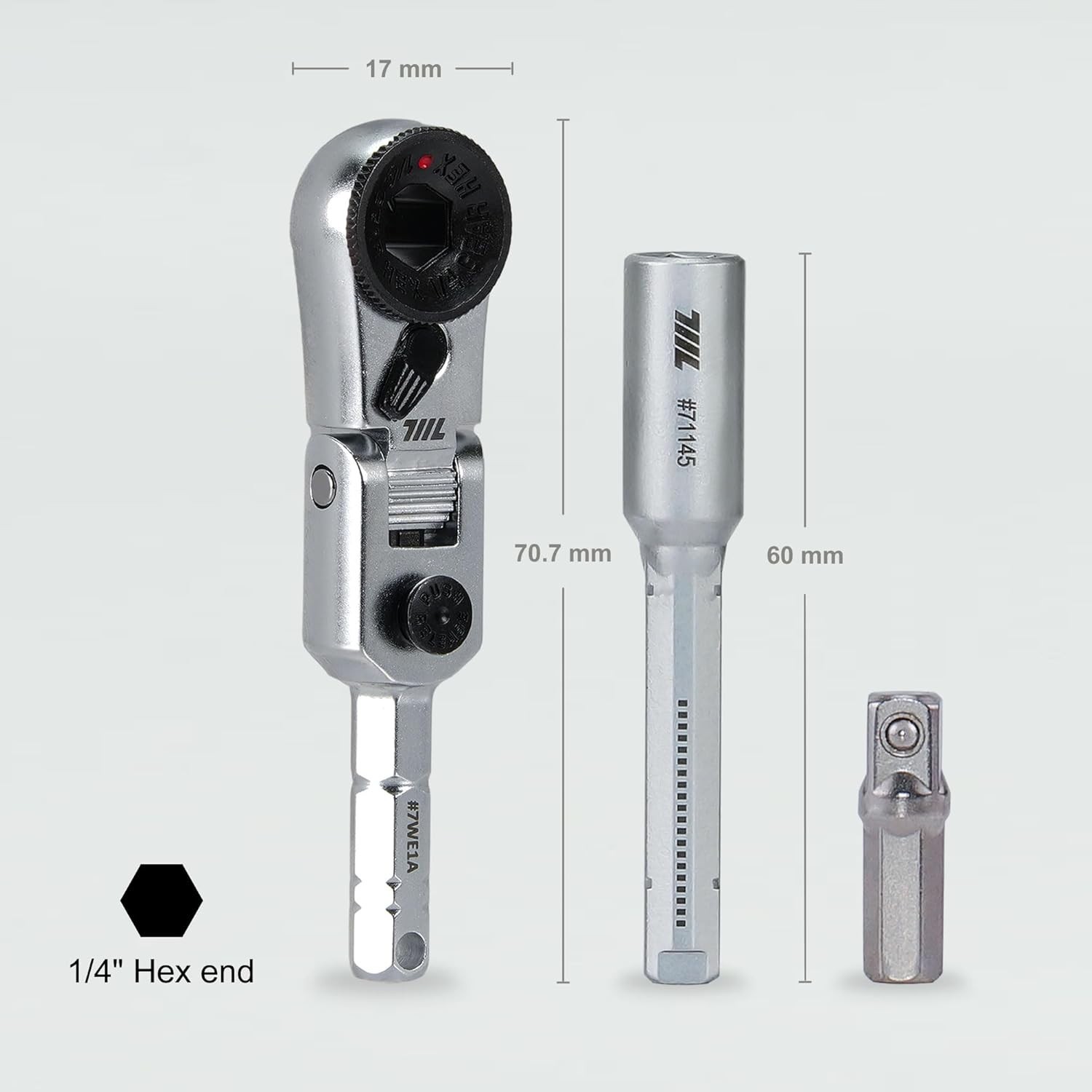 NEW EDC Flex Head Ratchet Wrench 1/4″ Mini Tool w/ T-Handle