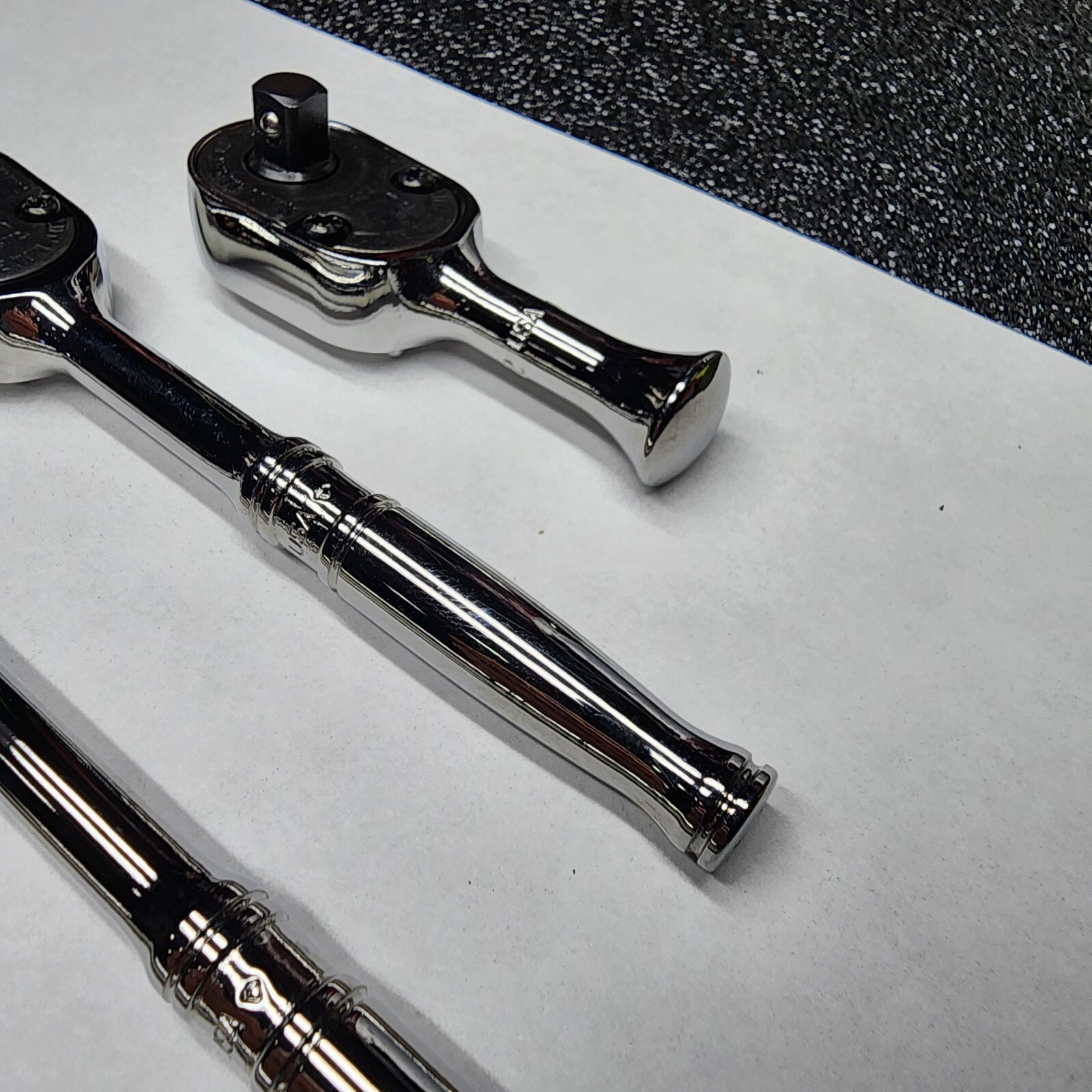 Snap-on Tools USA NEW 4pc 1/4″ Drive Fine Tooth Chrome Handle Ratchet Lot Set