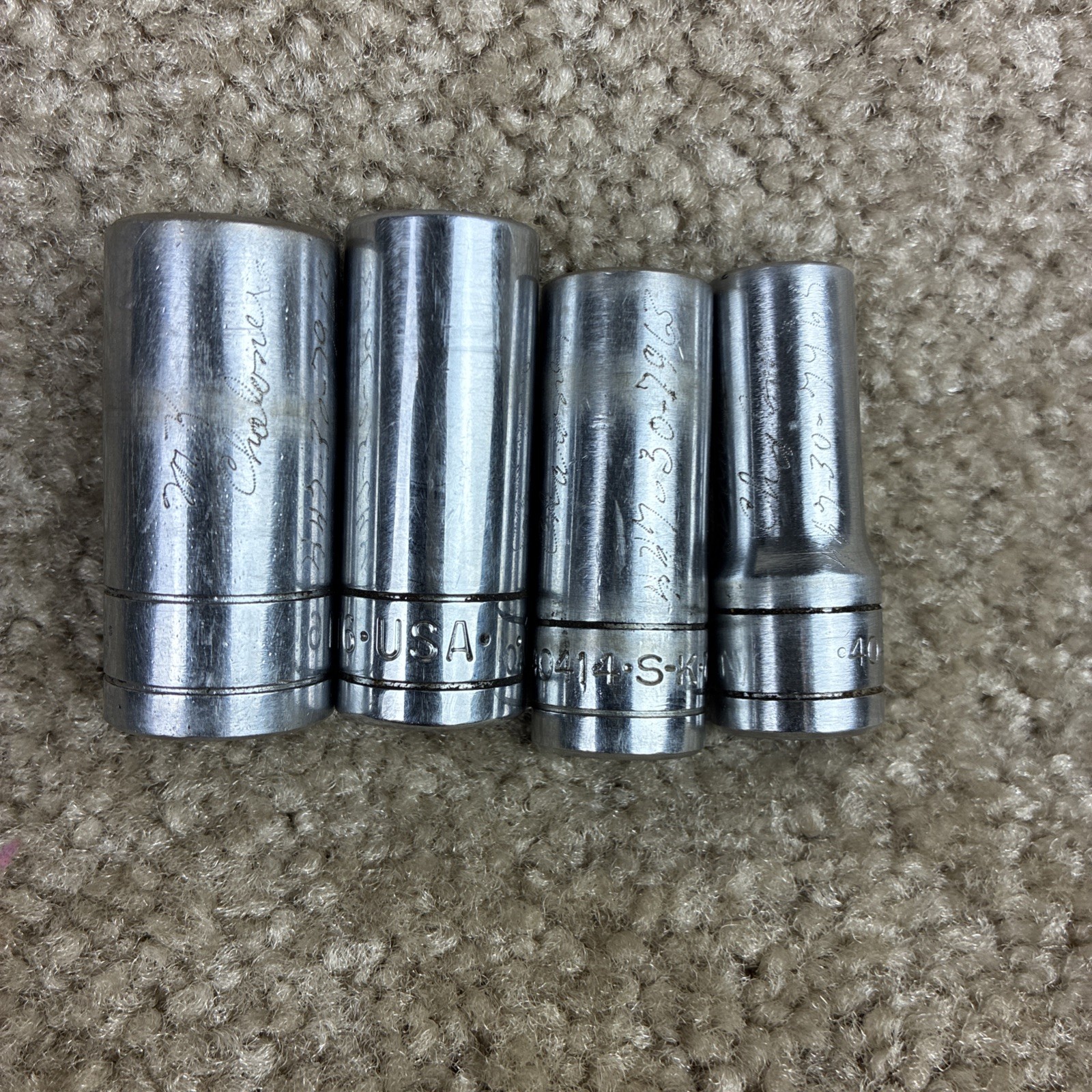 S-K 9pc.SAE Deep Socket Set w/Ratchet