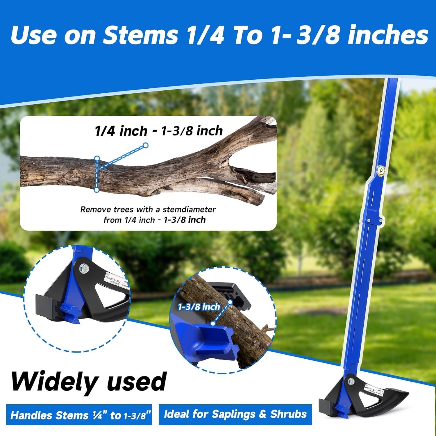 Heavy-Duty Tree Root Puller Tool – Efficiently Uproots Woody Stems up to 1-3/8″