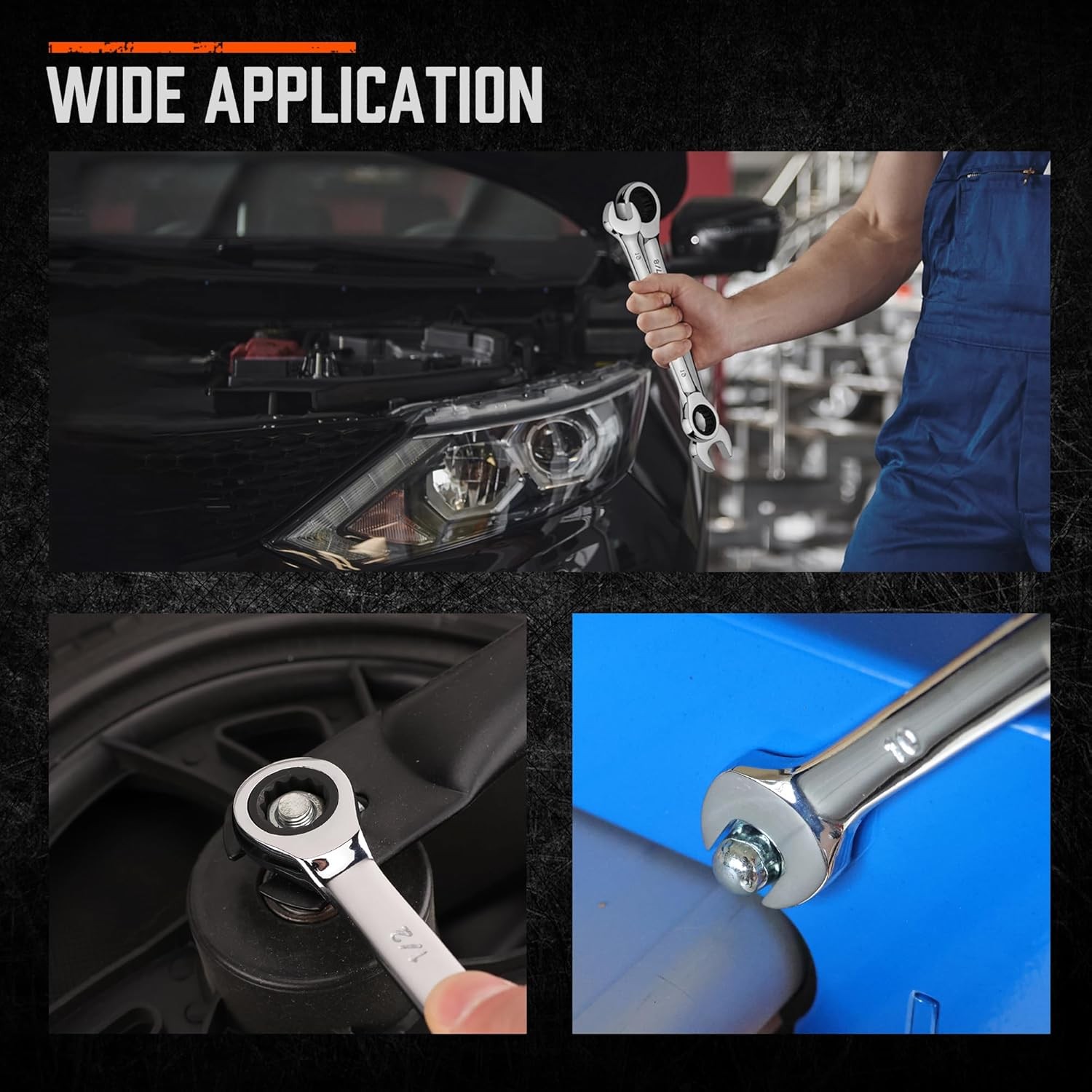 26-Pcs Ratcheting Wrench Set | Metric and SAE | Ratchet Combination Wrenches Set
