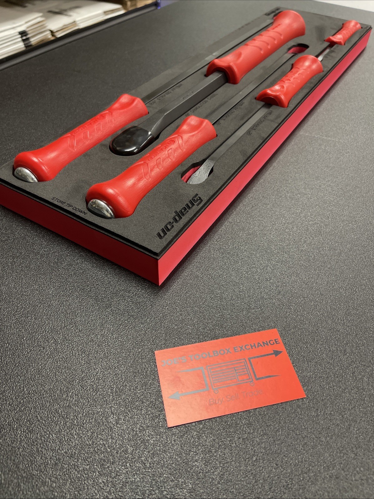 Snap-on Tools USA NEW 5-Piece RED Striking Prybar & Chisel Foam Set SPBSDC705FR