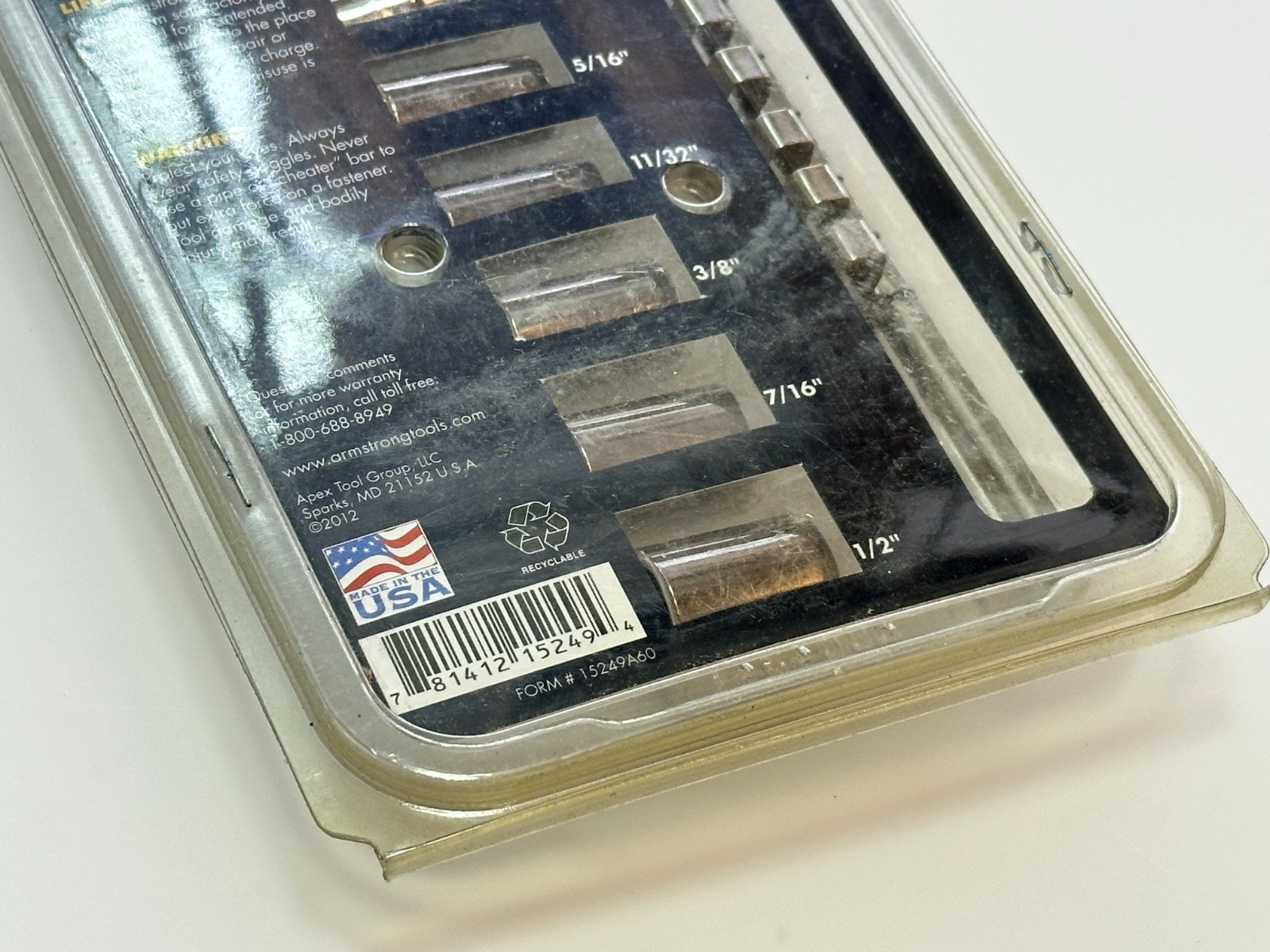 NEW Armstrong Tools USA 15-249A 10pc SAE Chrome Shallow Socket Set – 1/4” Drive