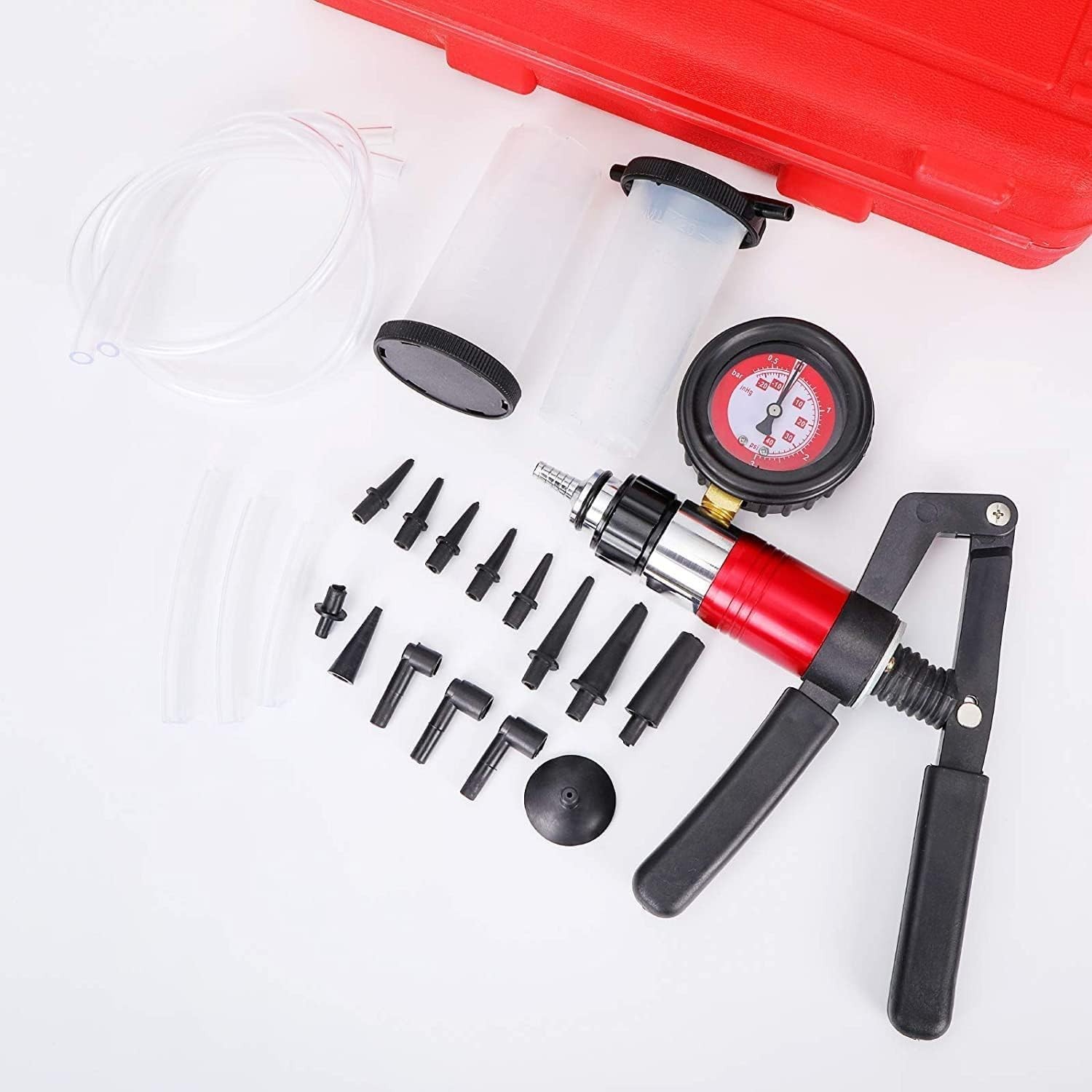 23PCS Brake Bleeder Kit Handheld Vacuum Pump Tester for Car Truck Motorcycle
