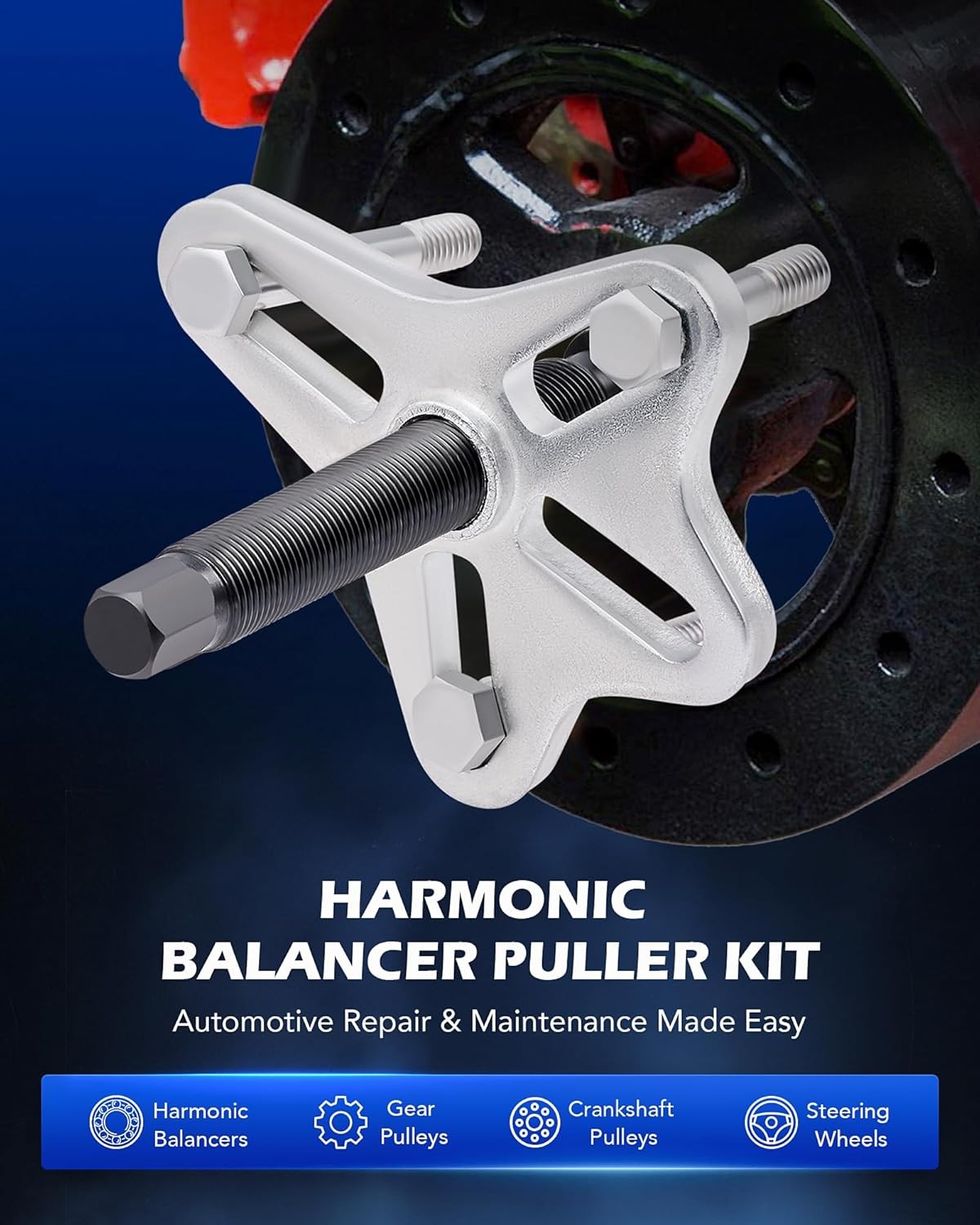 Orion Motor Tech Harmonic Balancer Puller Kit, Power Steering Pulley Puller…