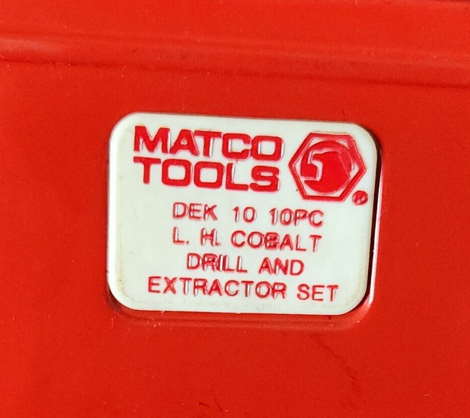 Matco Tools DEK 10 Drill and Extractor Set L.H. Cobalt * Case Only* (No drills)