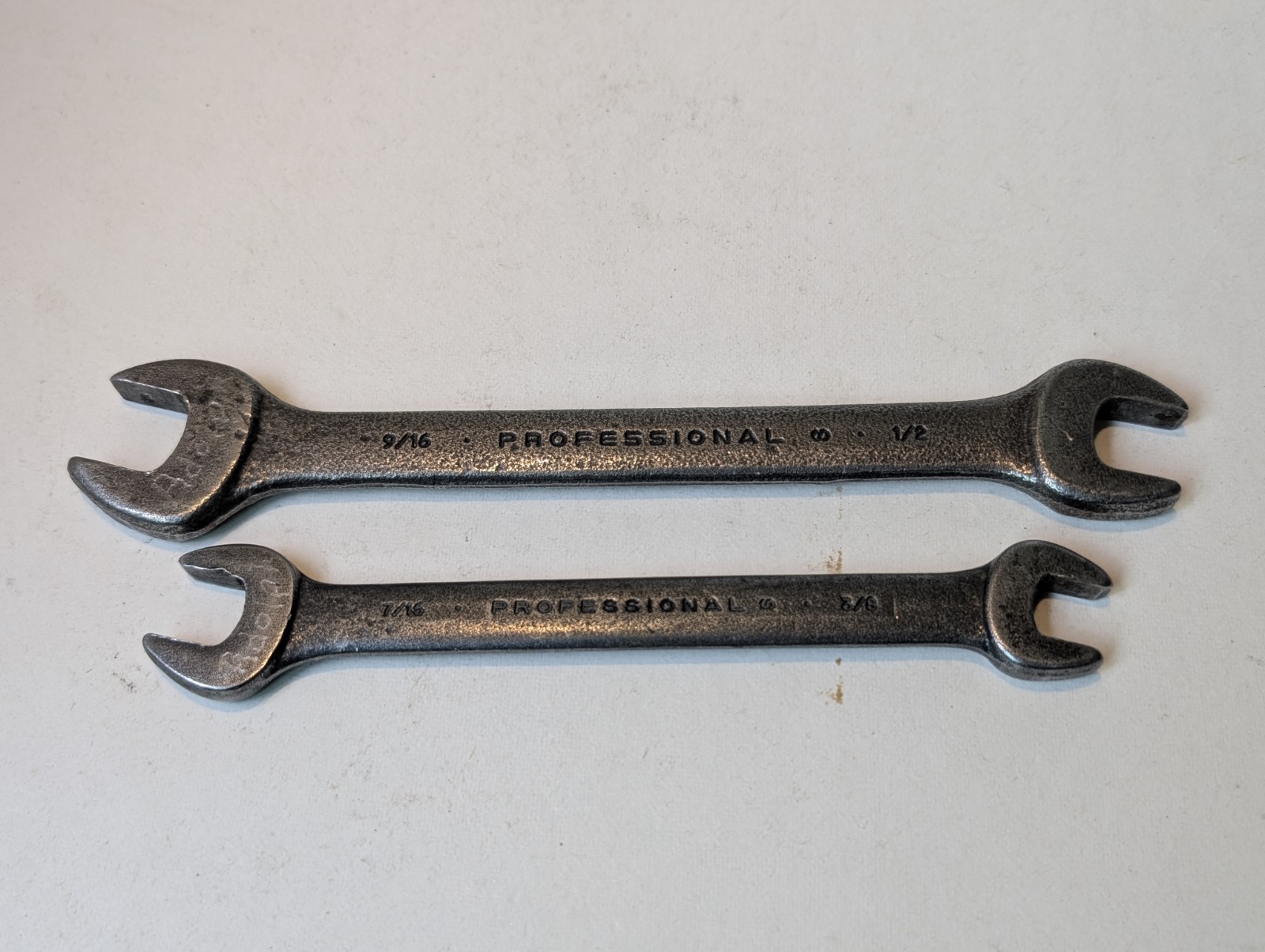 Vtg Proto Prof USA Double Open End Wrench X 2 Lot 9/16″-1/2″ & 7/16″-3/8″