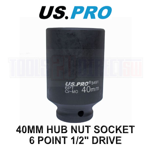 US PRO Tools 40mm 1/2″ dr 6 Point Deep Hub Nut Socket, Gearbox etc 3491