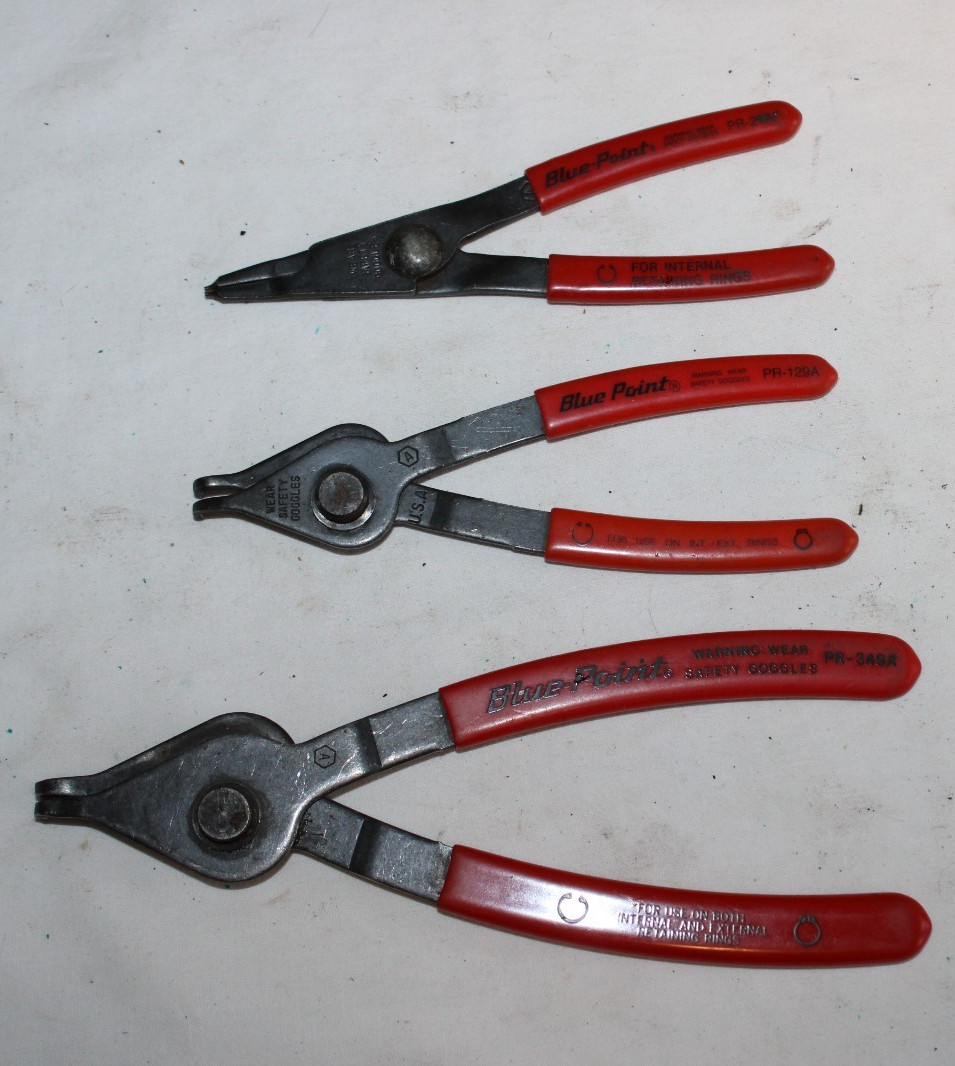 3 Blue Point Snap Ring Pliers Hand Tool Lot PR-21A, PR-129A, PR-349A