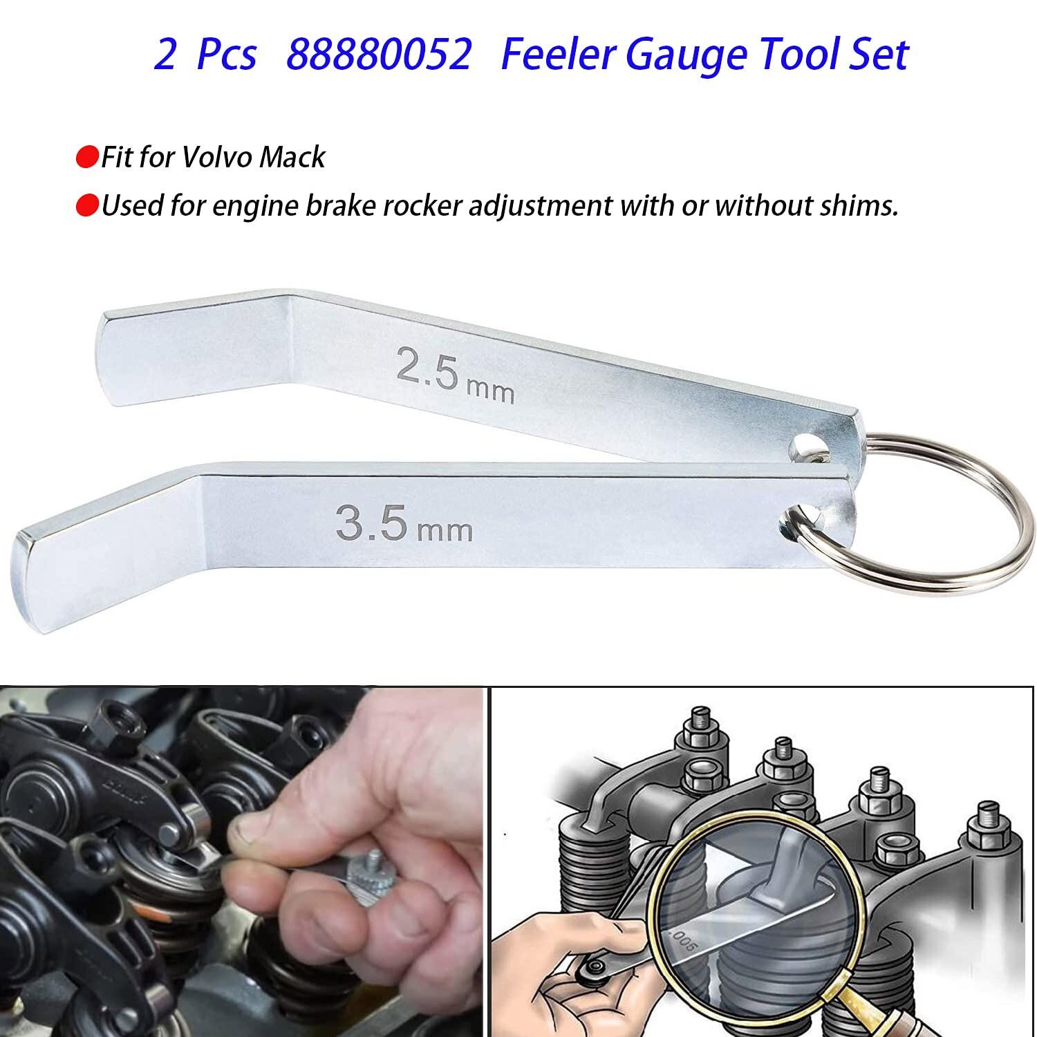 Feeler Gauge Jake Brake Tool for Volvo Mack D12/13/16 88880053 88880052 85111377