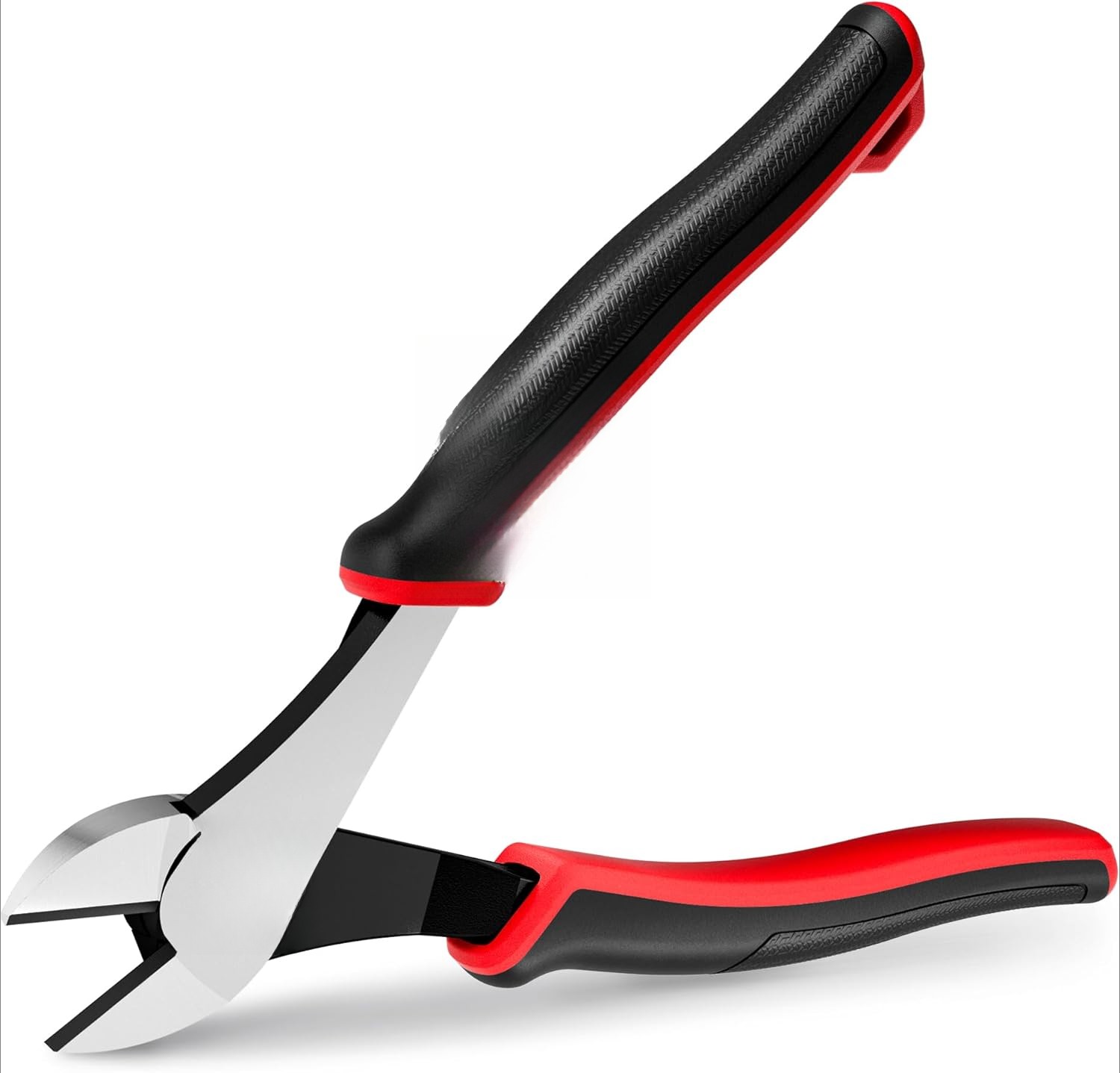 High Leverage Diagonal Pliers, 8-Inch Wire Cutter with Comfort TPR Handles