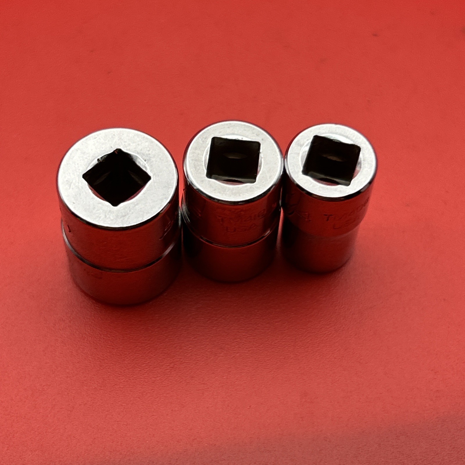 Snap-On 3 pc 1/4 drive double square 8pt Socket Set 3/8, 5/16, 1/4 TM
