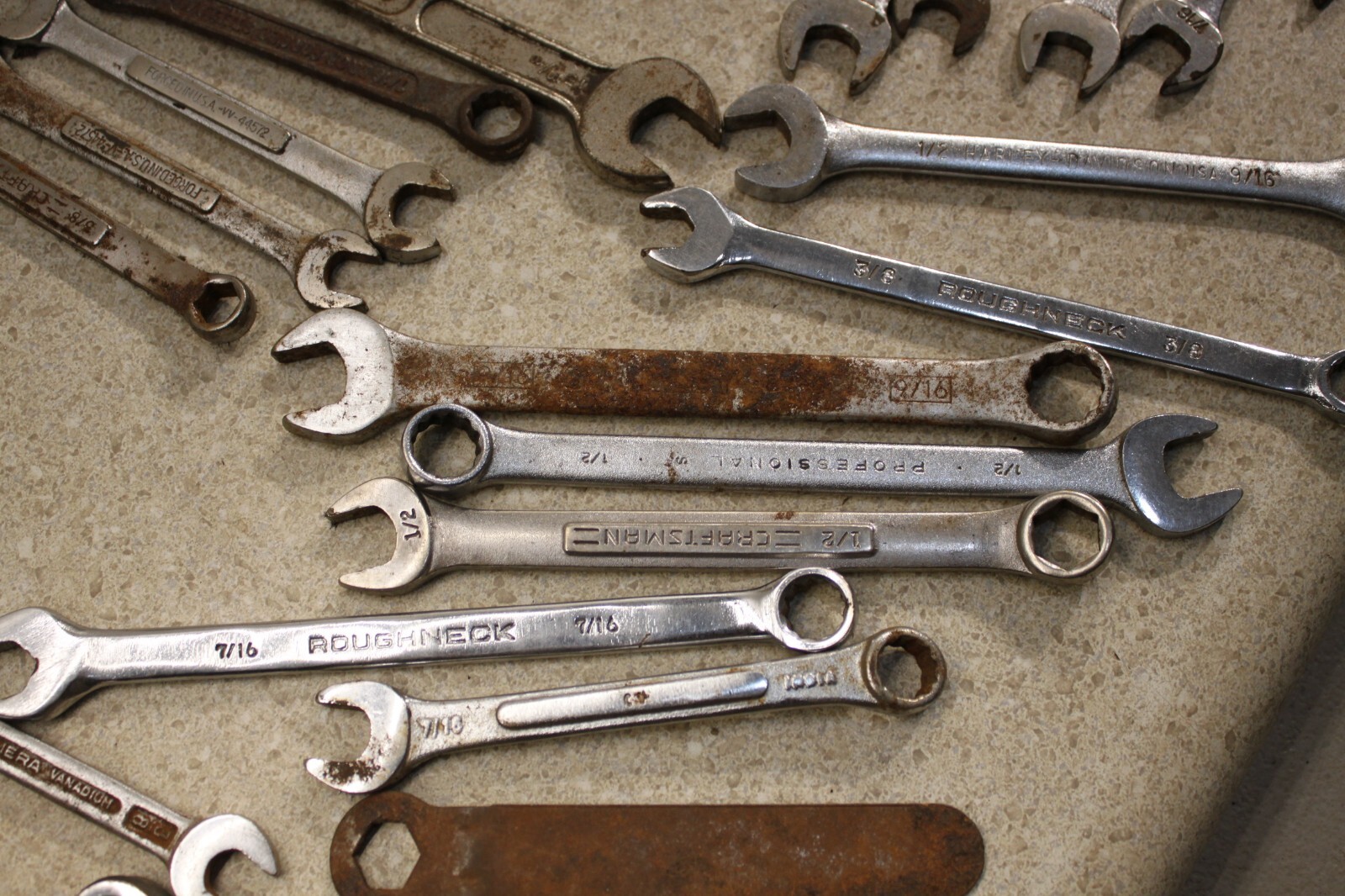 Lot Of Various Size SAE & Metric Wrenchs Line Wrench Vintage Old Tools 8432
