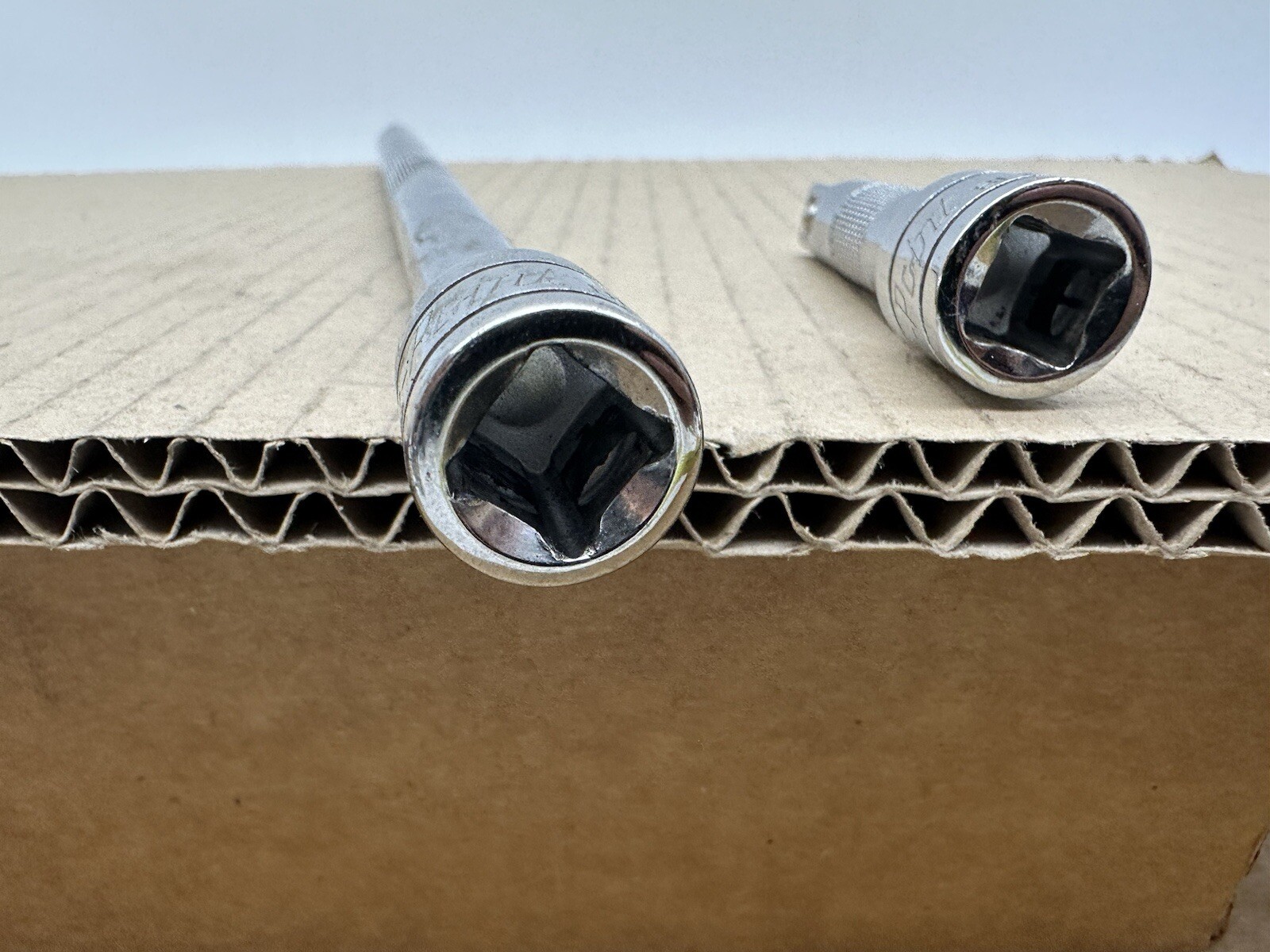 Blue-Point 2pc 3/8 Drive 3 & 10″ Extensions BLPEXTK3810 & BLPEXTK383 Good Shape