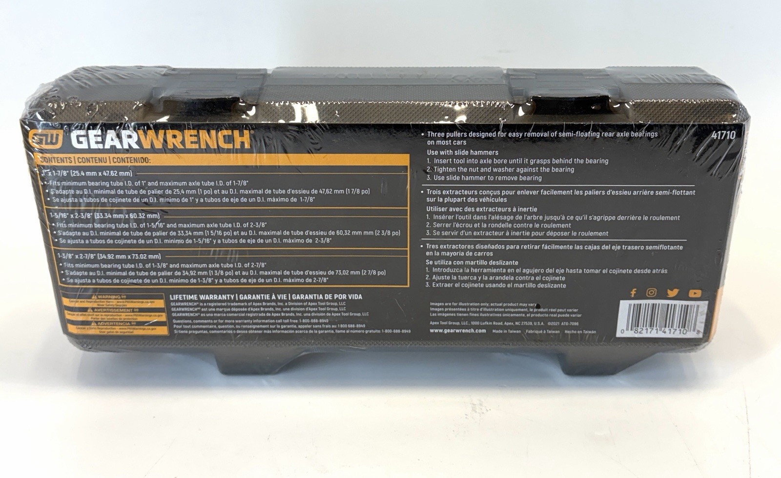 GearWrench 3 Piece Rear Axle Bearing Puller Kit Model 41710