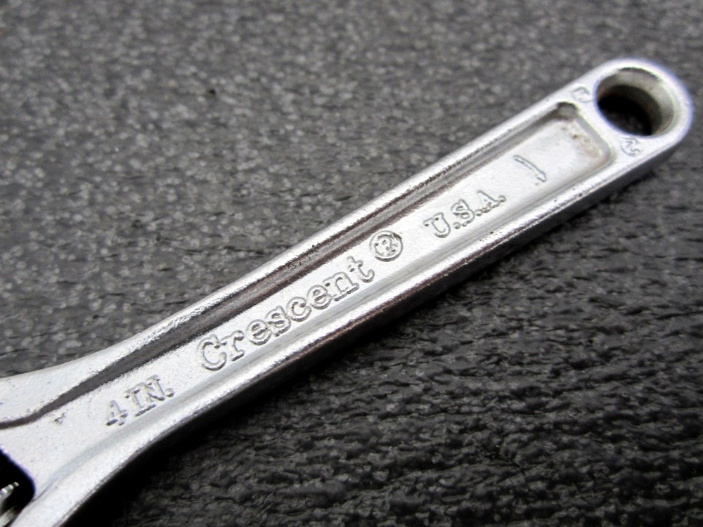 Vintage Crescent 4″ Adjustable Wrench Crestoloy Made in USA