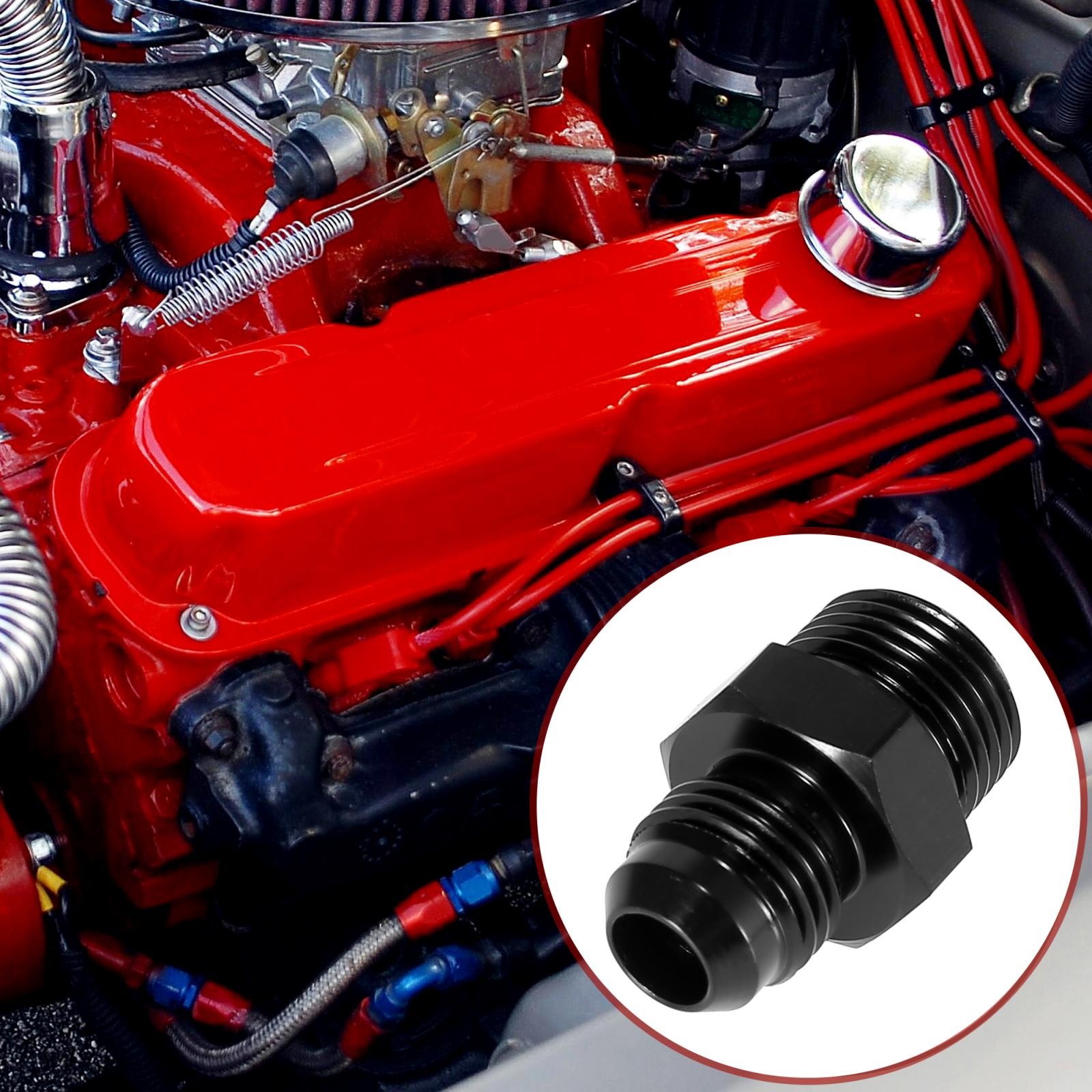AN6 Male to 3/8″ NPT Male Car Glow Fitting Adapter Black