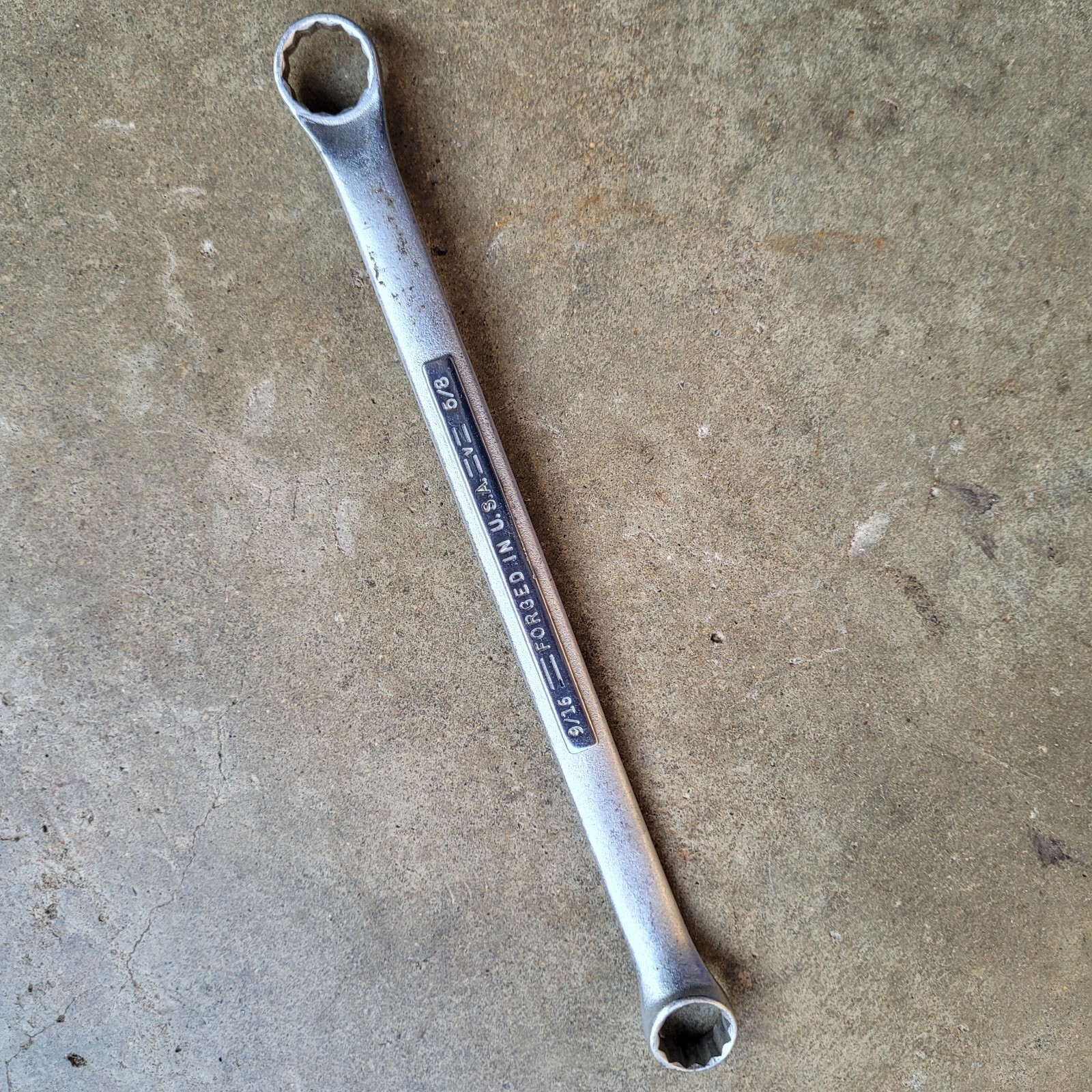 Vintage Craftsman Tools =V= Offset Double Box Wrench, 5/8″ X 9/16″, Made in USA