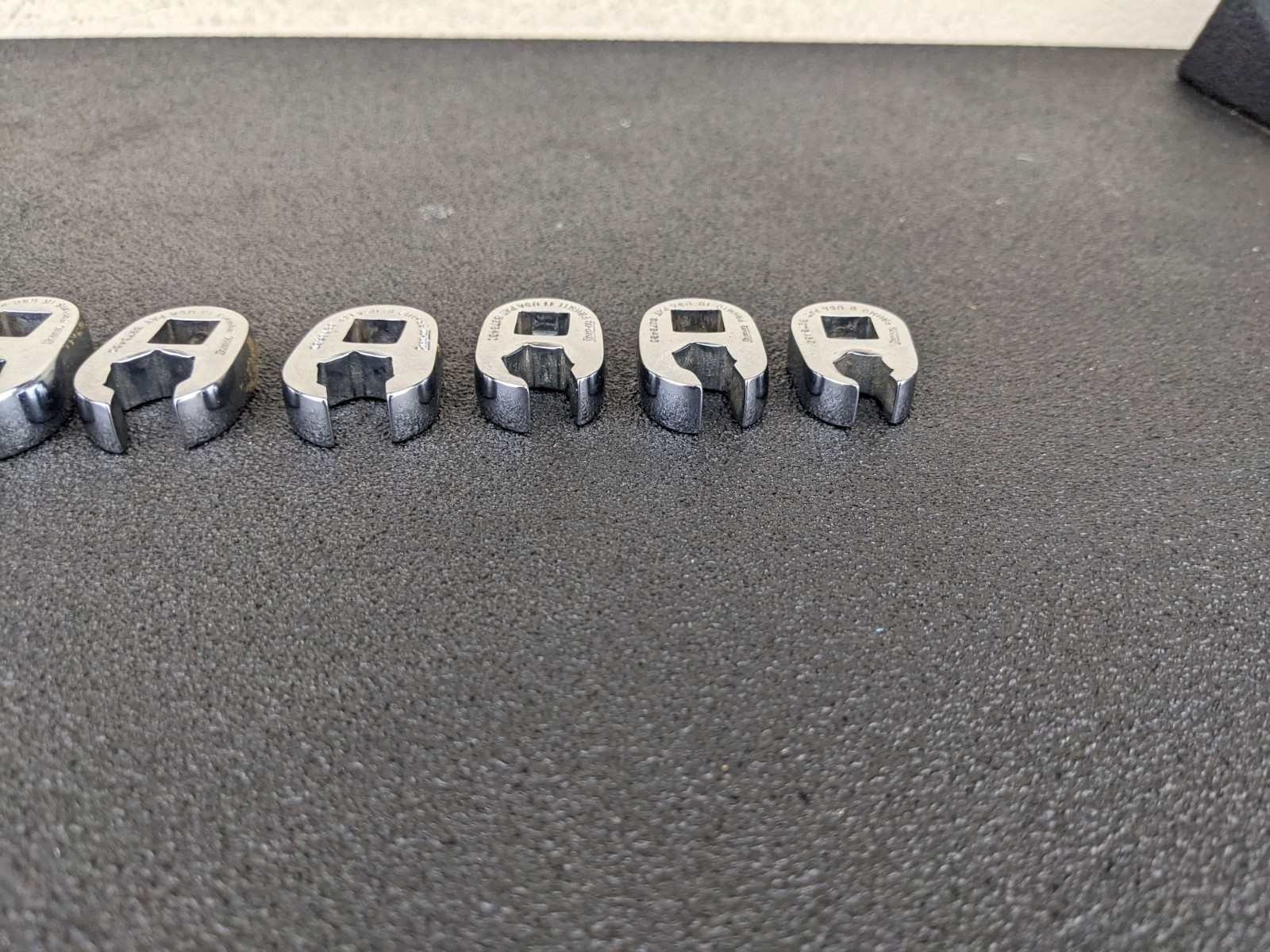 #bo435 Snap On 9Pc Metric 3/8 Drive Flare Nut Crowfoot Wrench Set 9MM 18mm