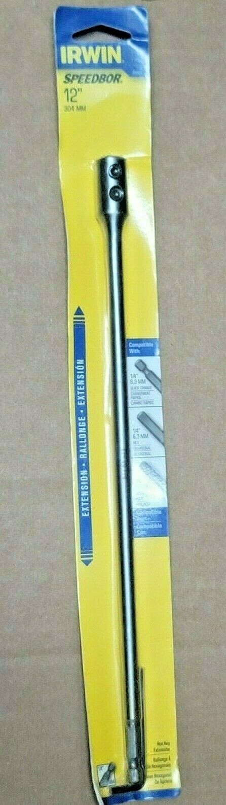 Irwin Hanson 12″ Long Speedbor 1/4″ Hex Extension #88601