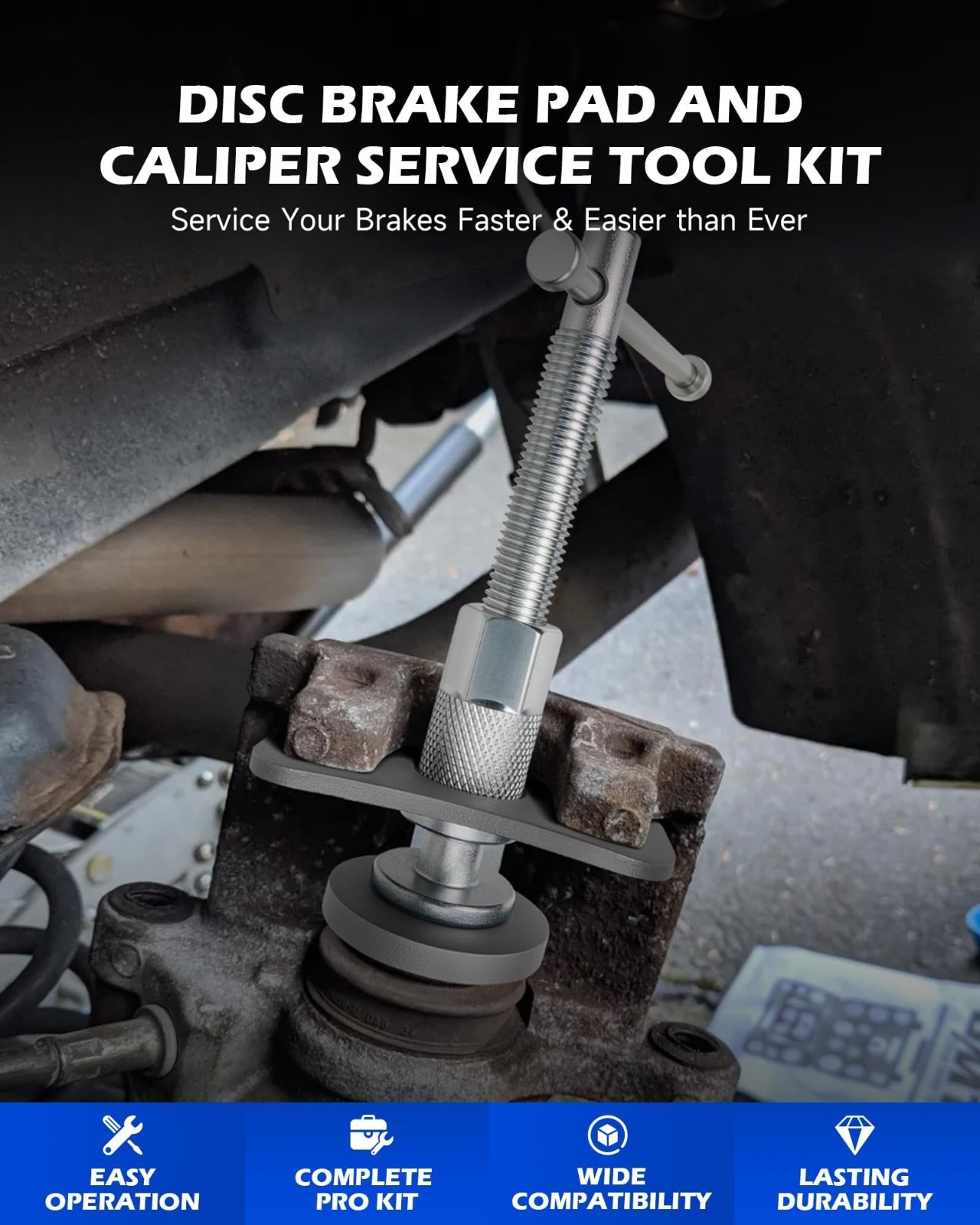 24pc Heavy Duty Brake Caliper Compression Tool Set – Piston Compressor & Wind Ba
