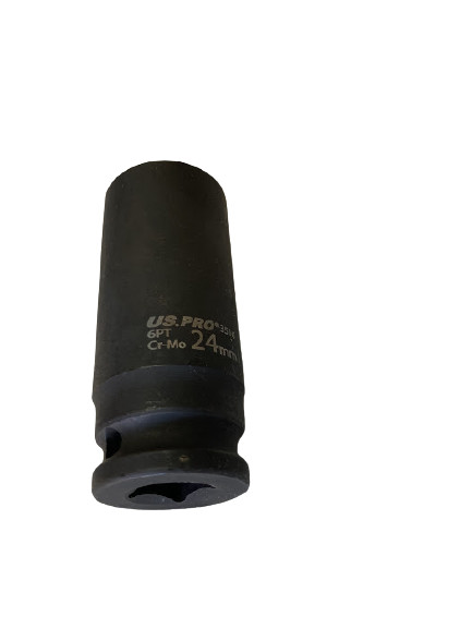 US PRO 24mm 1/2 Drive Impact Socket 6 Point Deep Metric 78MM Long Tool 3516