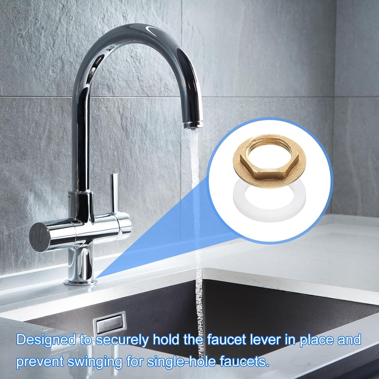 uxcell 4Pcs Brass Lock Nuts Pipe Fitting, G1/2″-14 Female Hex G1/2″-14, Gold