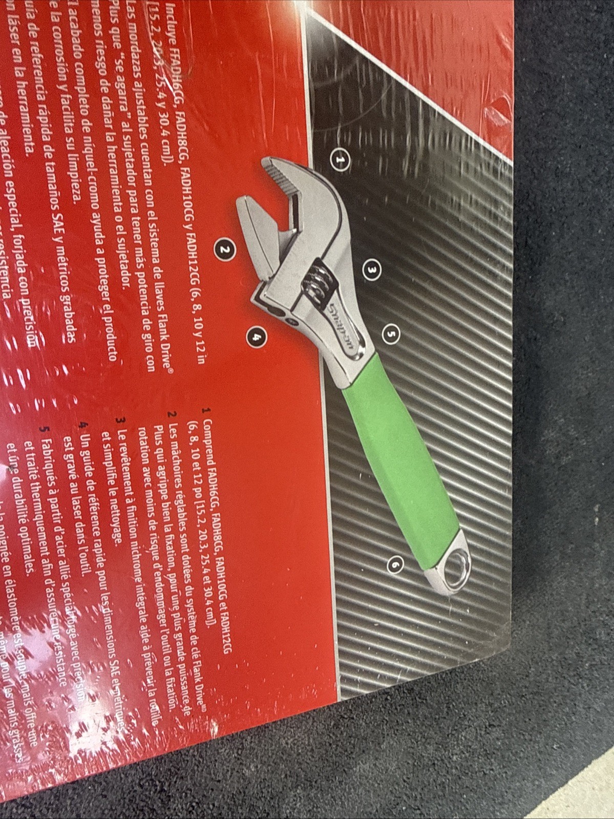 For SNAP ON FADH704C G GREEN 6″ 8″ 10″ 12″ Flank Dr Plus Adjustable Wrench Set