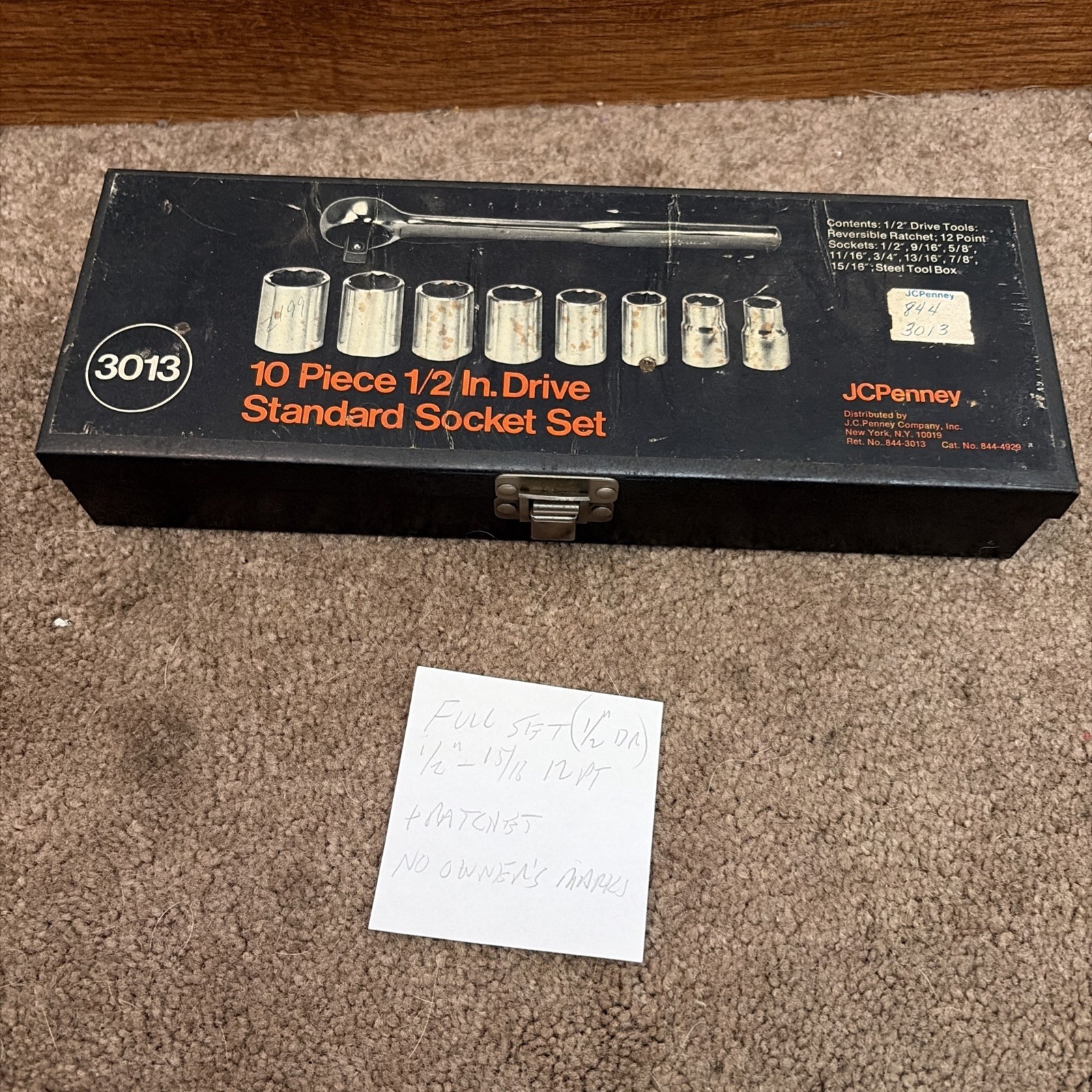 JCPenney 1/2″ Drive Socket Set with Ratchet Made in USA